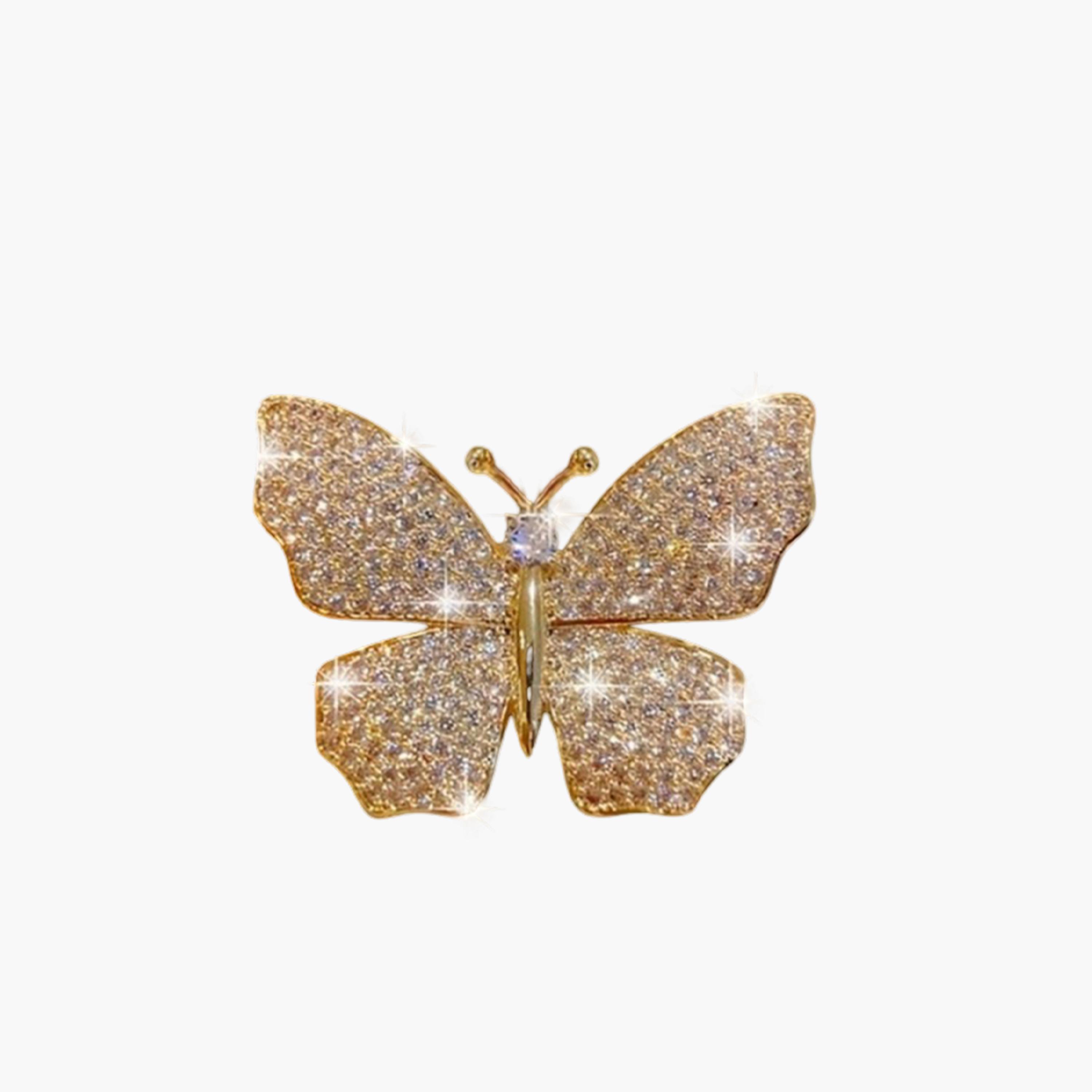 Take Two Butterfly Shaped Rhinestone Embellished Brooch-women-watchesandjewellery-jewellery-brooches-image-1