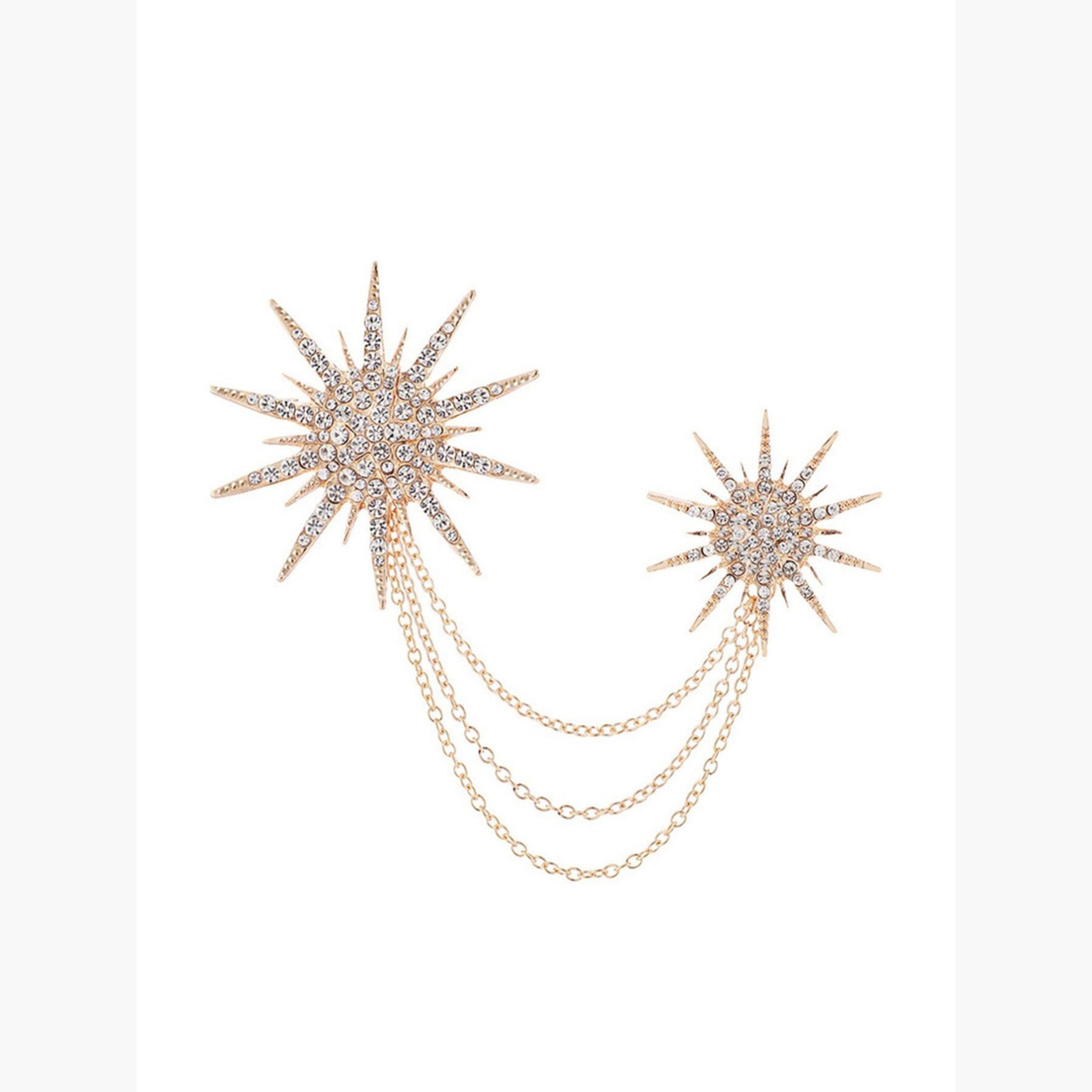 بروش بشكل انفجار نجمي مع سلاسل-women-watchesandjewellery-jewellery-brooches-image-1