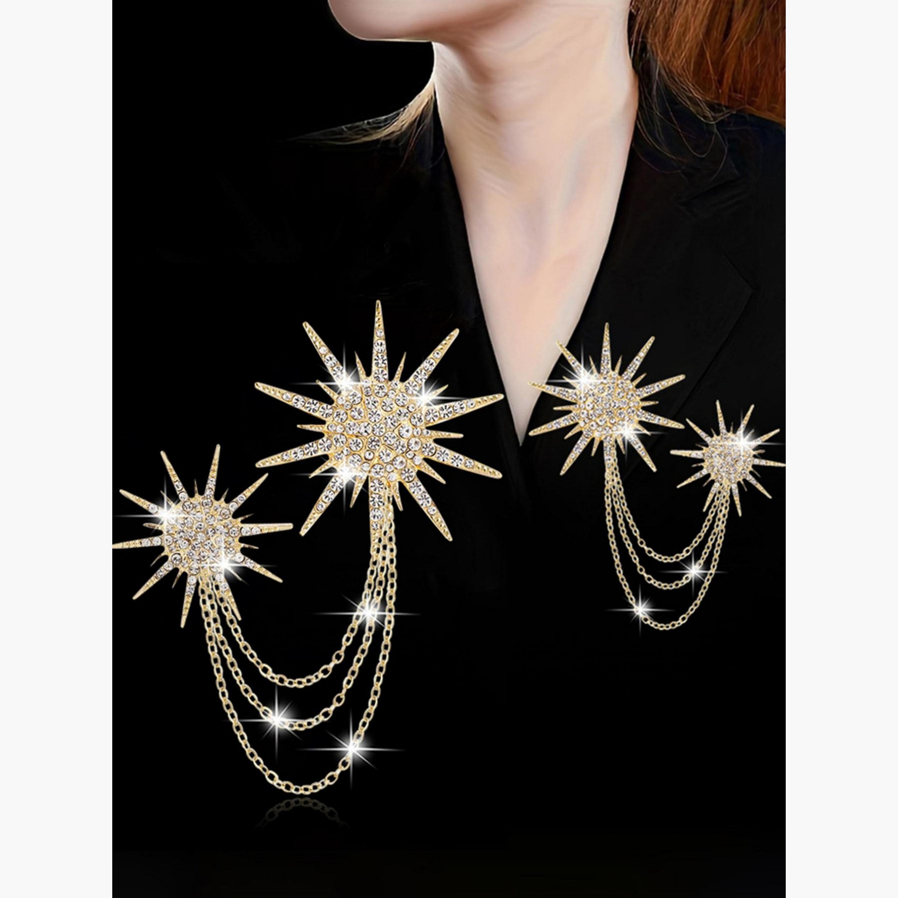 Take Two Gold Starburst Brooch with Chains-women-watchesandjewellery-jewellery-brooches-image-2