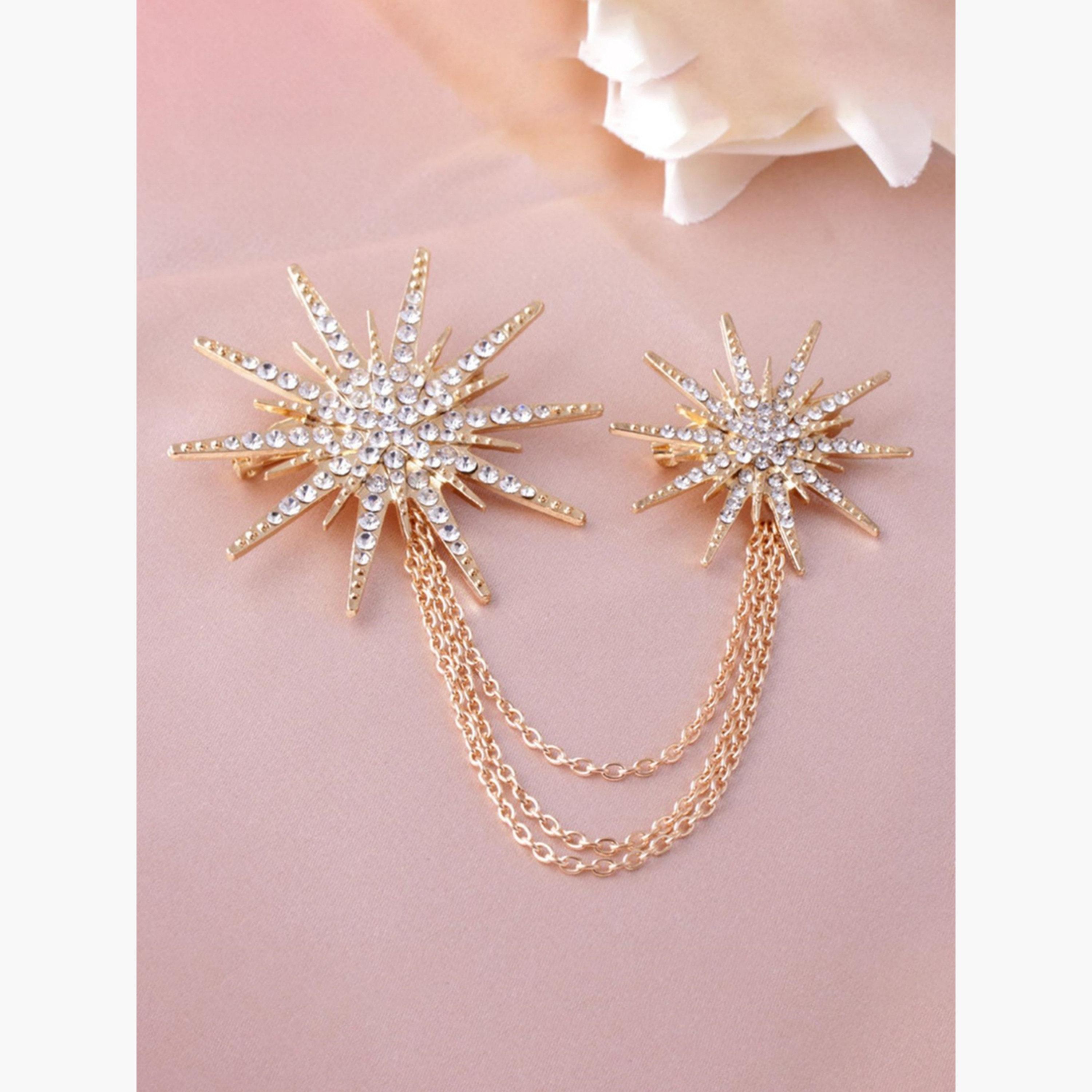 بروش بشكل انفجار نجمي مع سلاسل-women-watchesandjewellery-jewellery-brooches-image-3