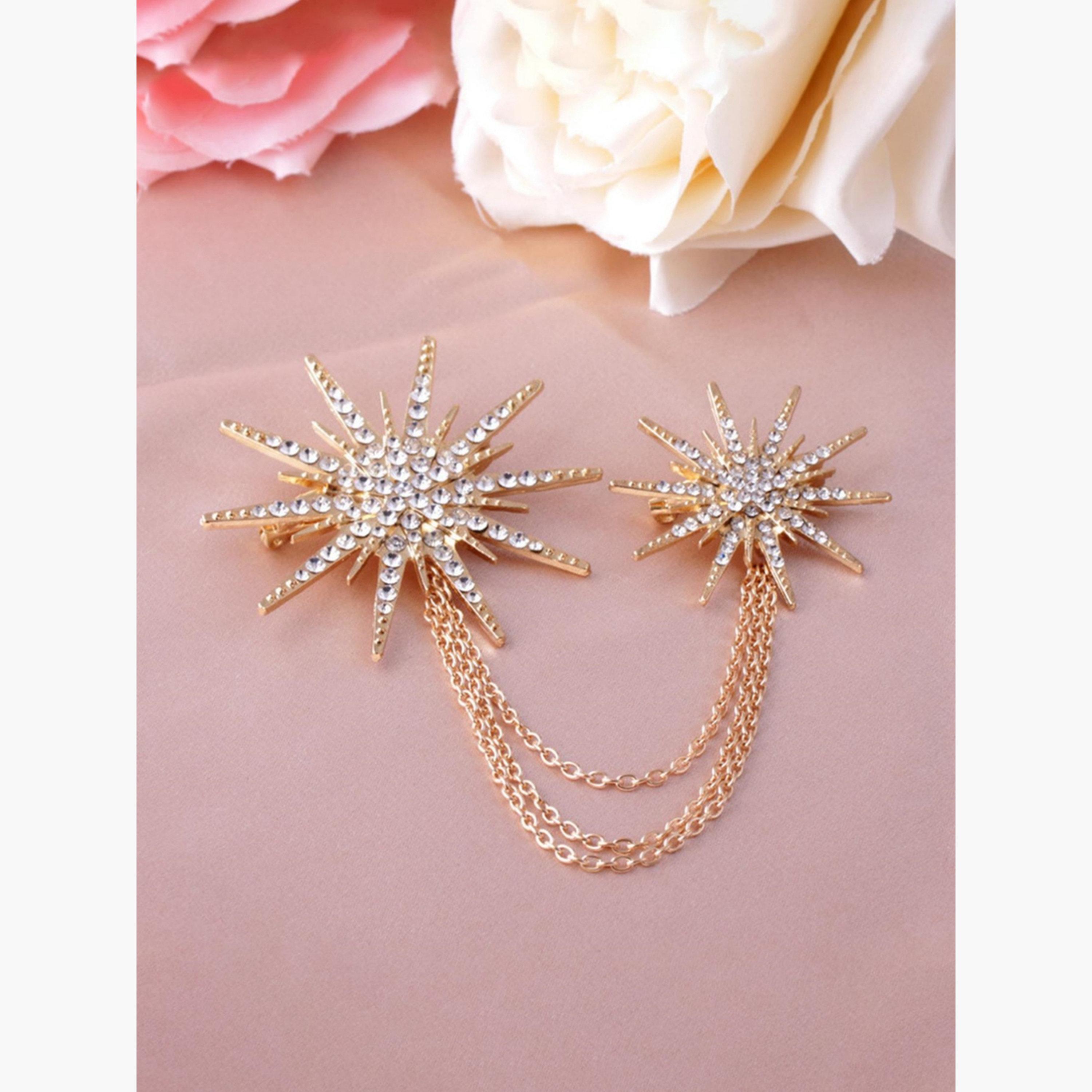 Take Two Gold Starburst Brooch with Chains-women-watchesandjewellery-jewellery-brooches-image-4