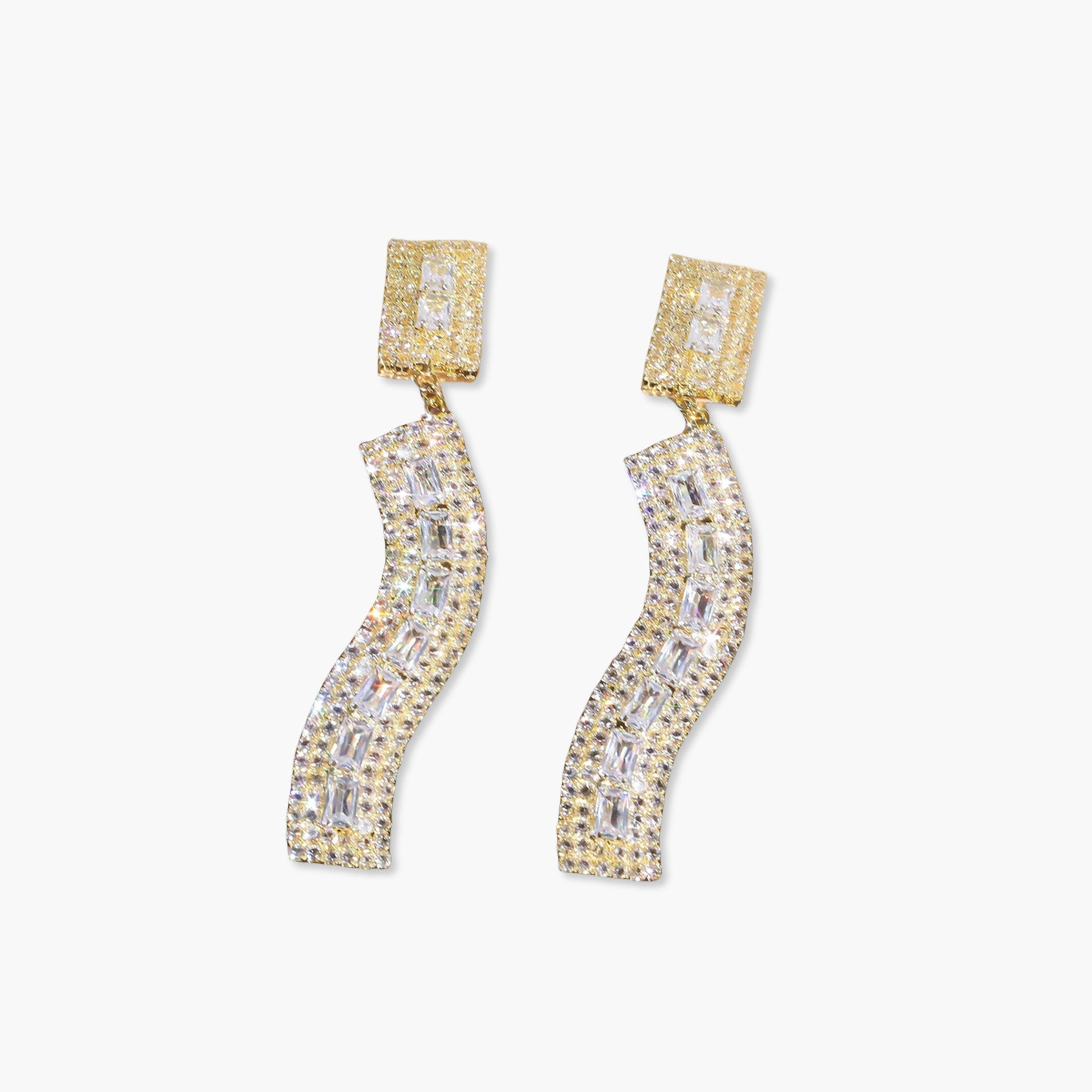Take Two Rhinestone Embellished Dangle Earrings-women-watchesandjewellery-jewellery-earrings-image-1