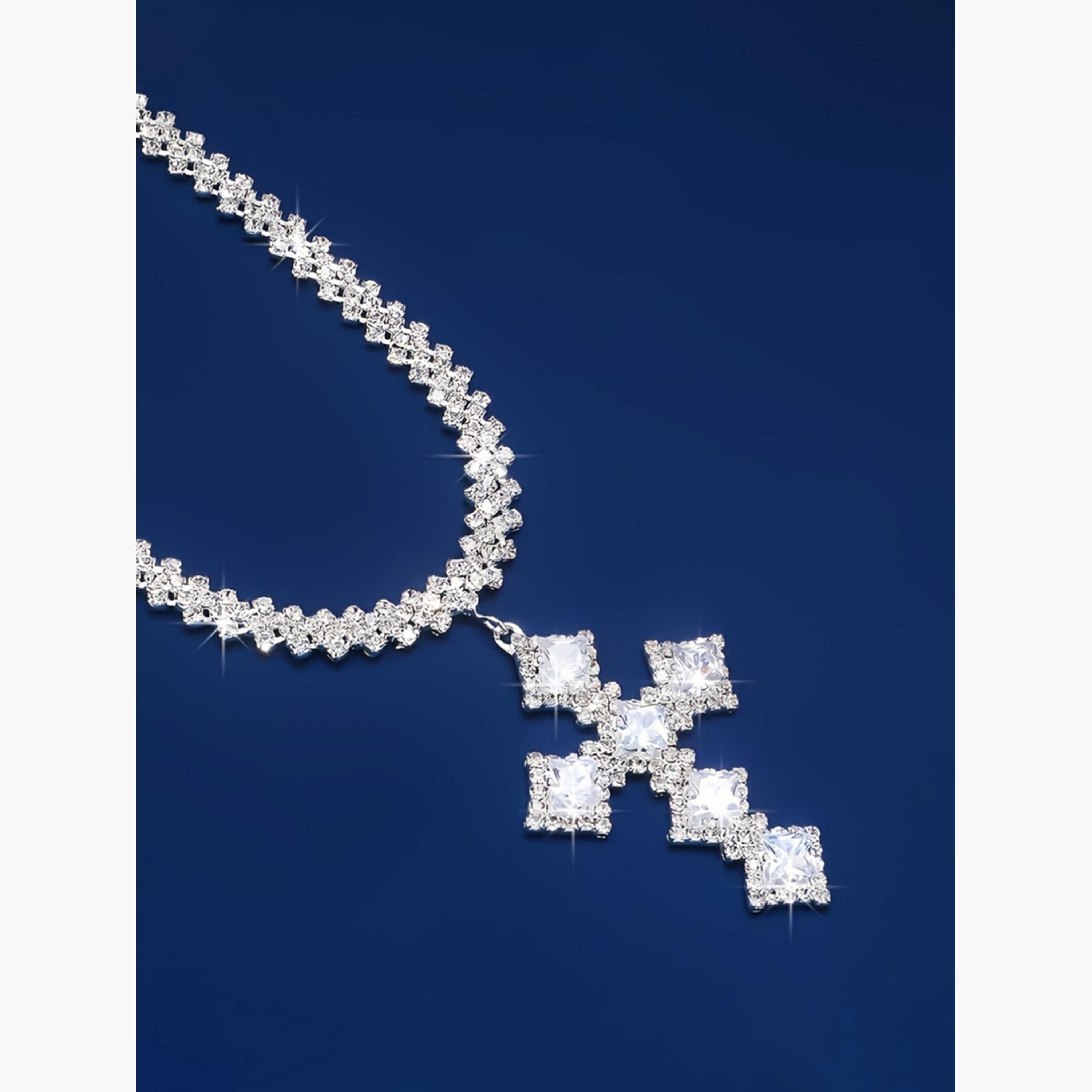 عقد صليب مزين بالراين-women-watchesandjewellery-jewellery-necklacesandpendants-image-3