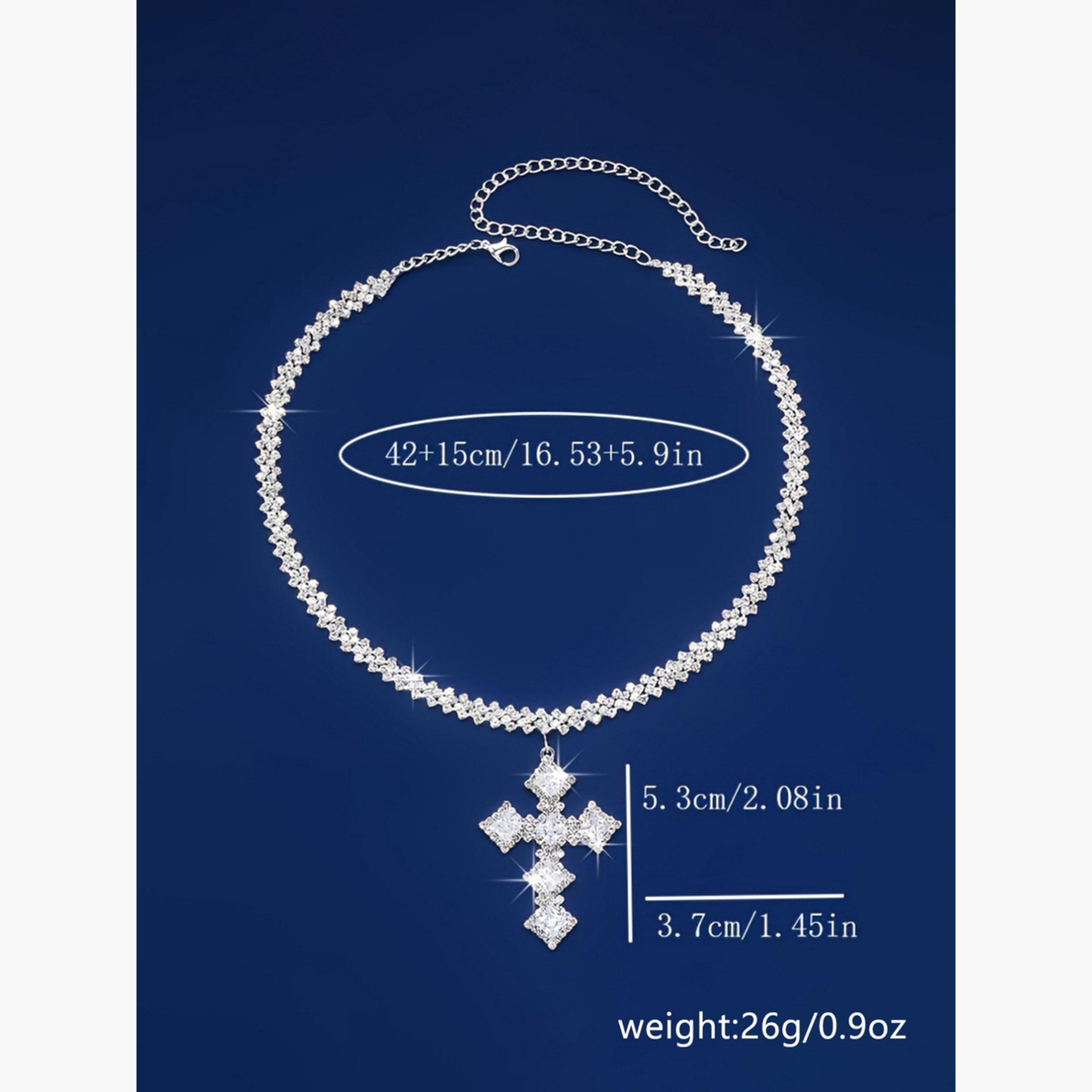 عقد صليب مزين بالراين-women-watchesandjewellery-jewellery-necklacesandpendants-image-4