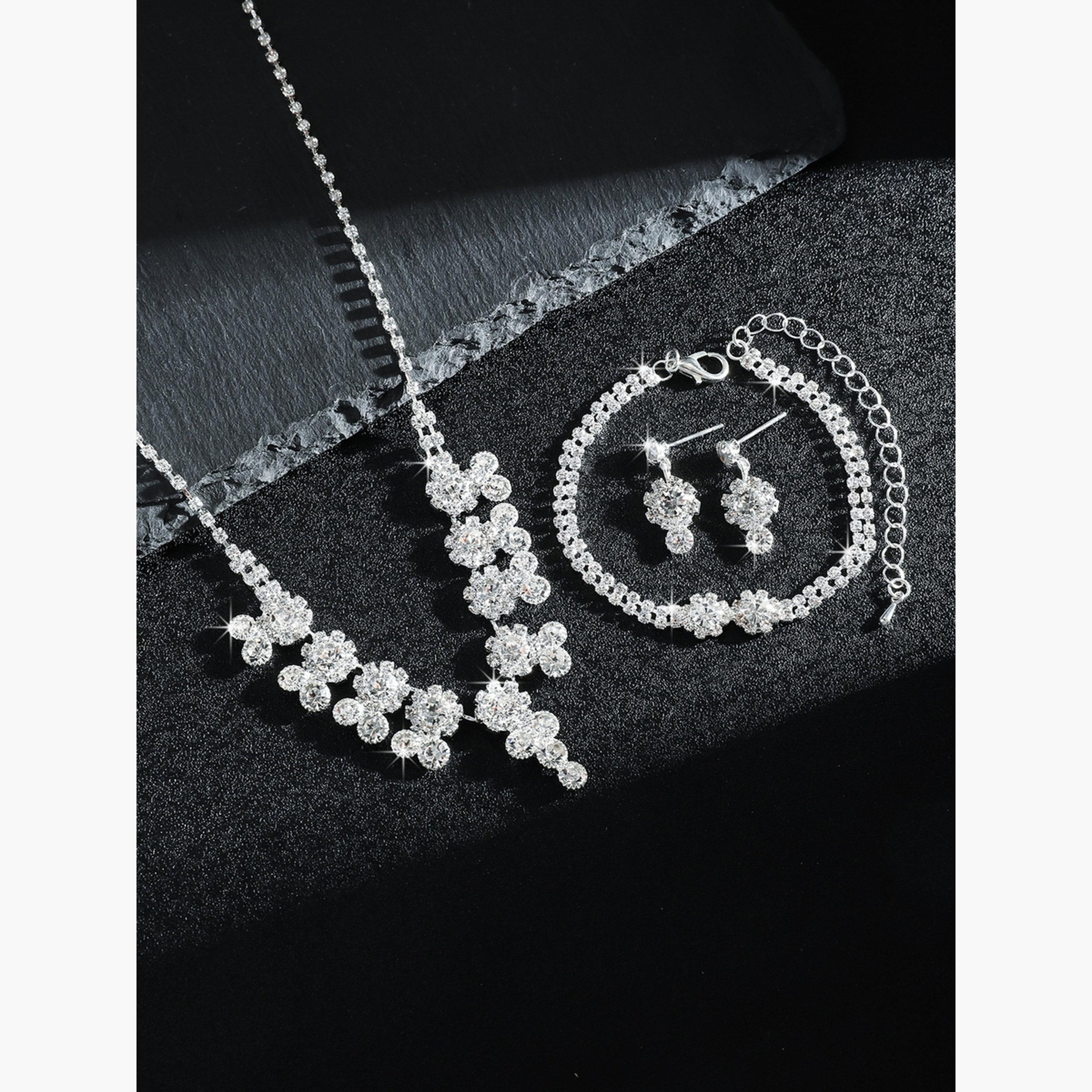 طقم من عقد وسوار وأقراط مزين بالراين-women-watchesandjewellery-jewellery-jewellerysets-image-4