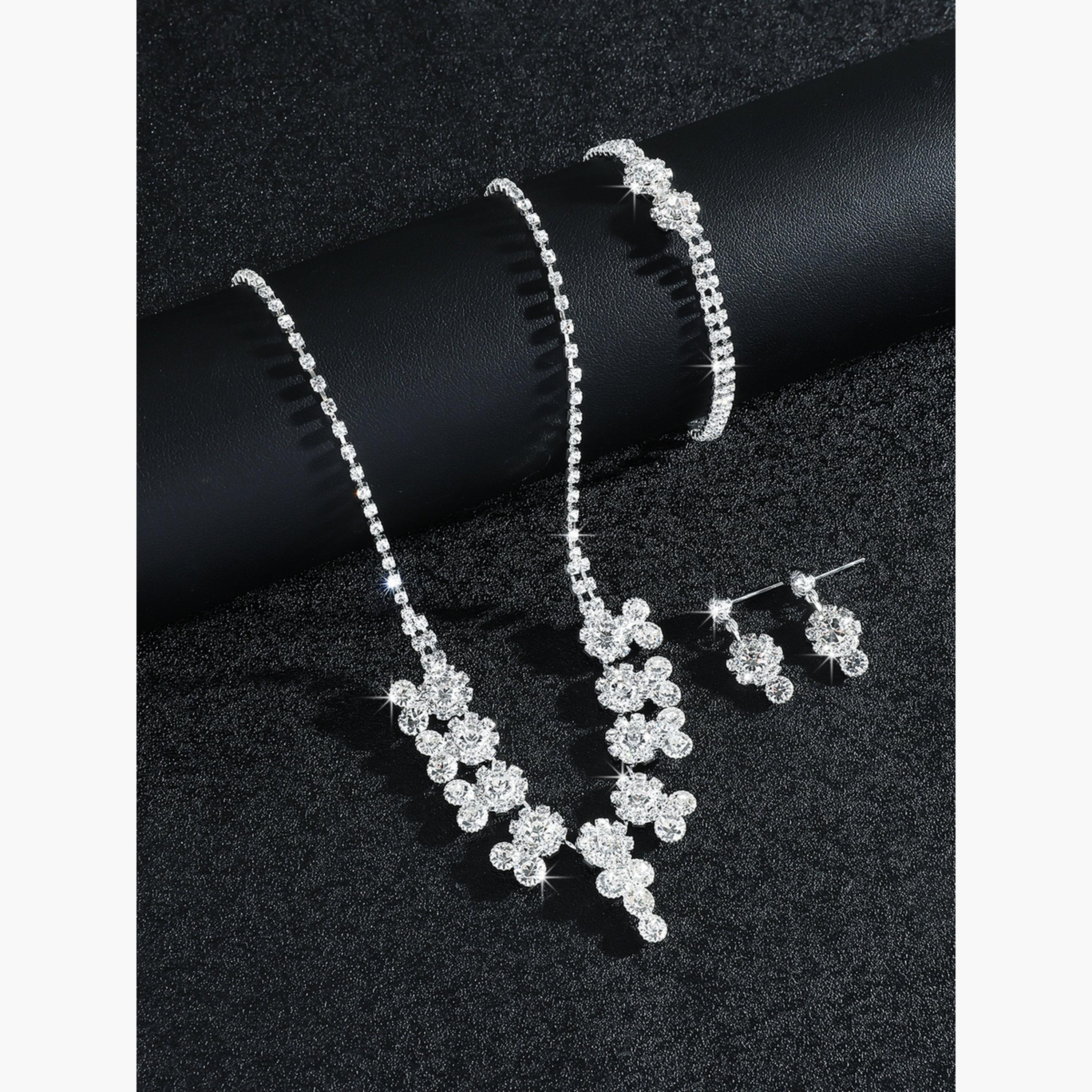 Take Two Silver Rhinestone Embellished Necklace with Bracelet and Earrings Set-women-watchesandjewellery-jewellery-jewellerysets-image-5