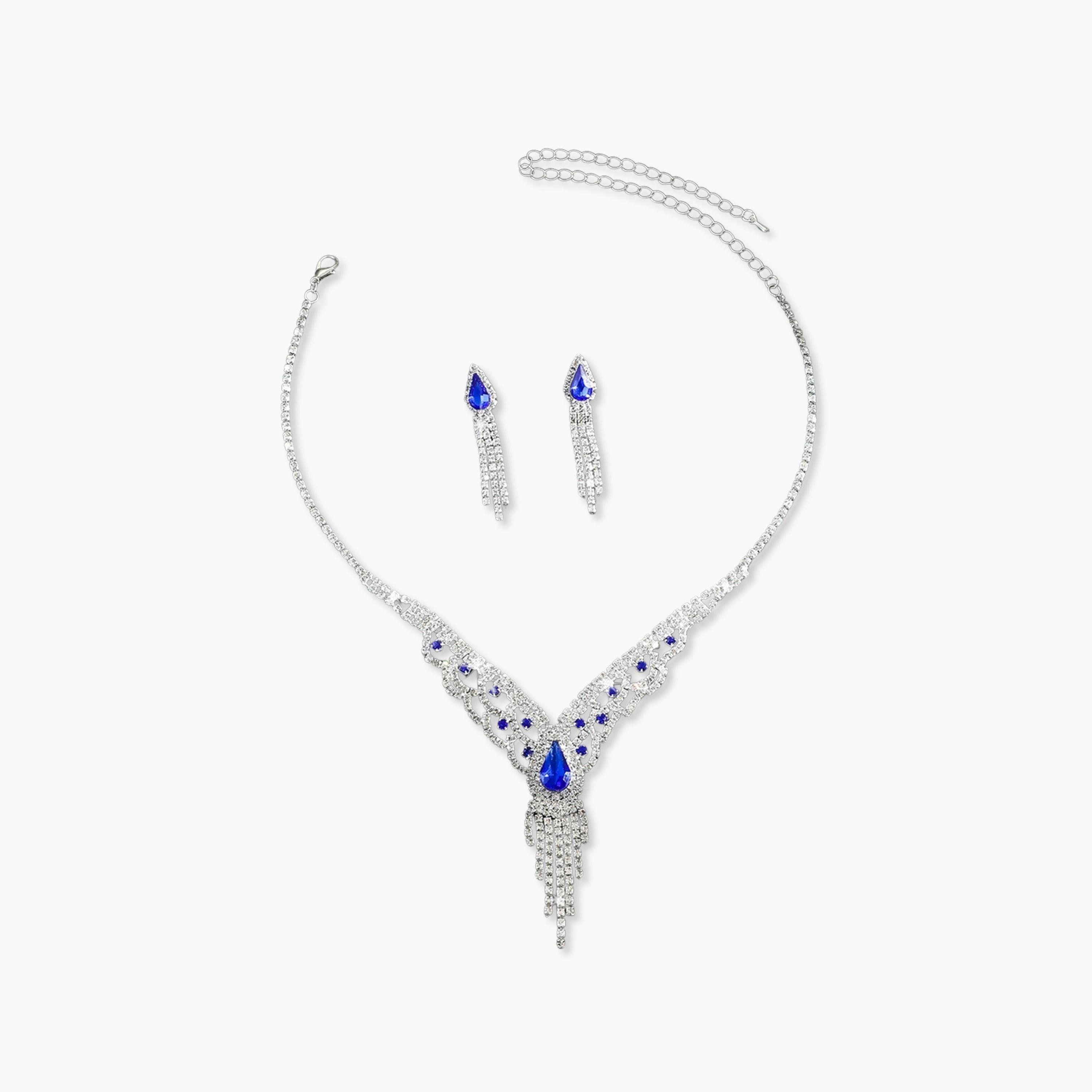 Take Two Rhinestone Embellished Necklace with Earrings Set-women-watchesandjewellery-jewellery-jewellerysets-image-1