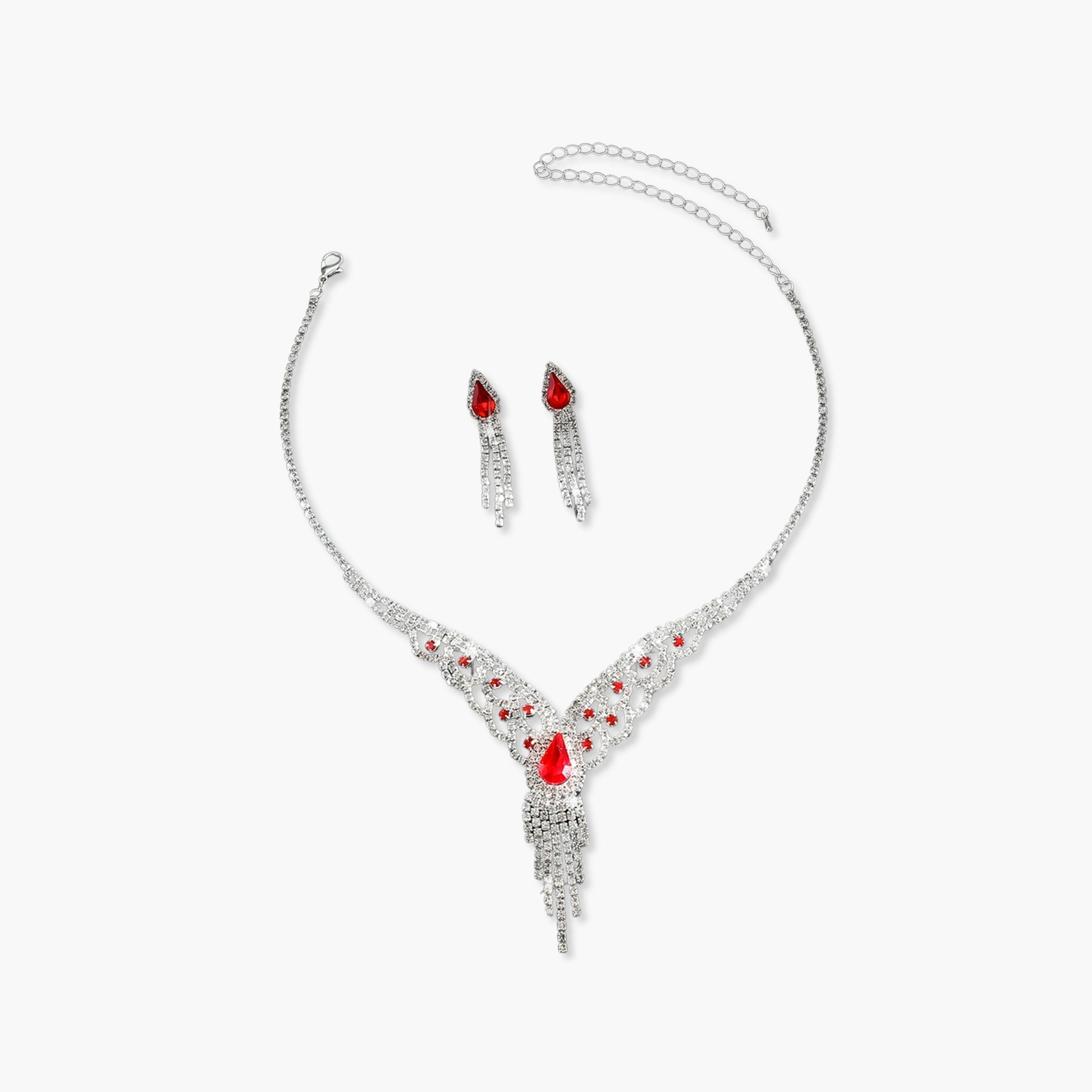 طقم من عقد وأقراط مزين بالراين-women-watchesandjewellery-jewellery-jewellerysets-image-1