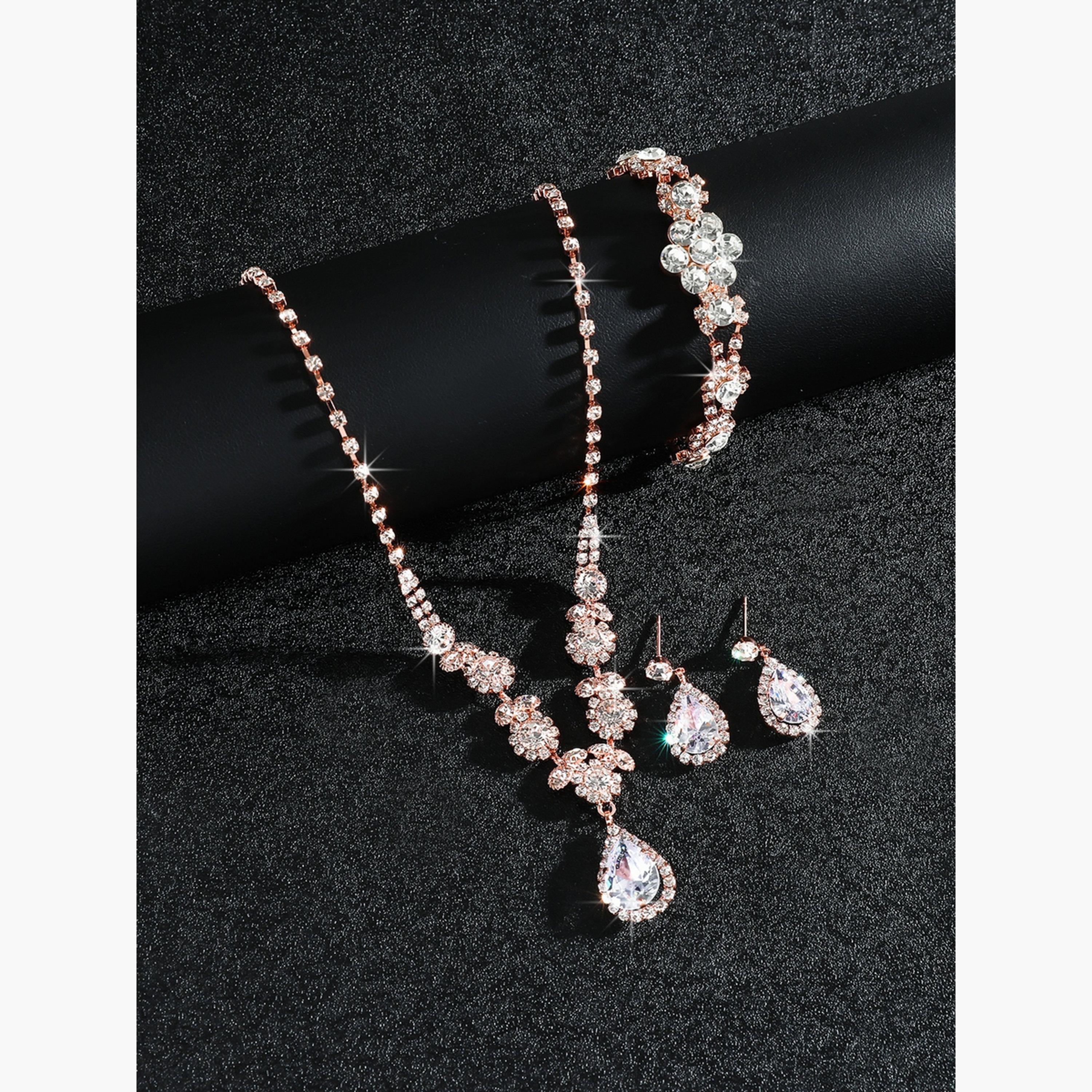 طقم من عقد وسوار وأقراط مزين بالراين-women-watchesandjewellery-jewellery-jewellerysets-image-5