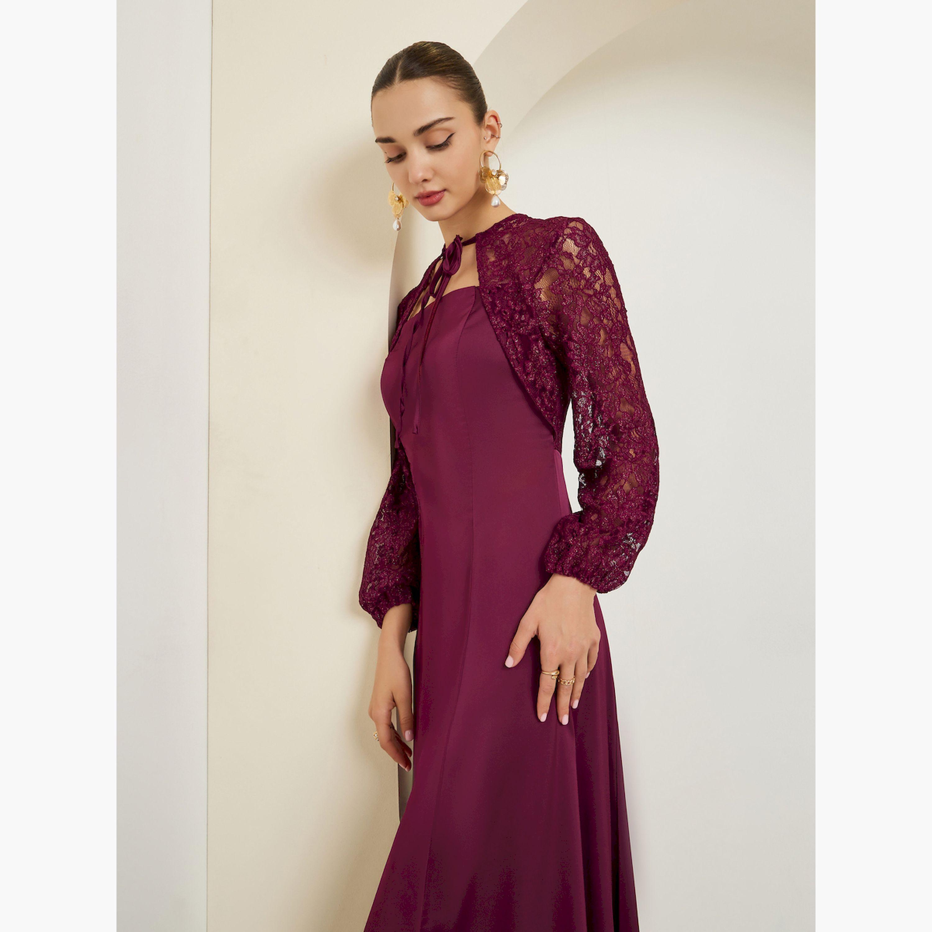 فستان طويل بأكمام دانتيل وحافة واسعة-women-clothing-dresses-image-3