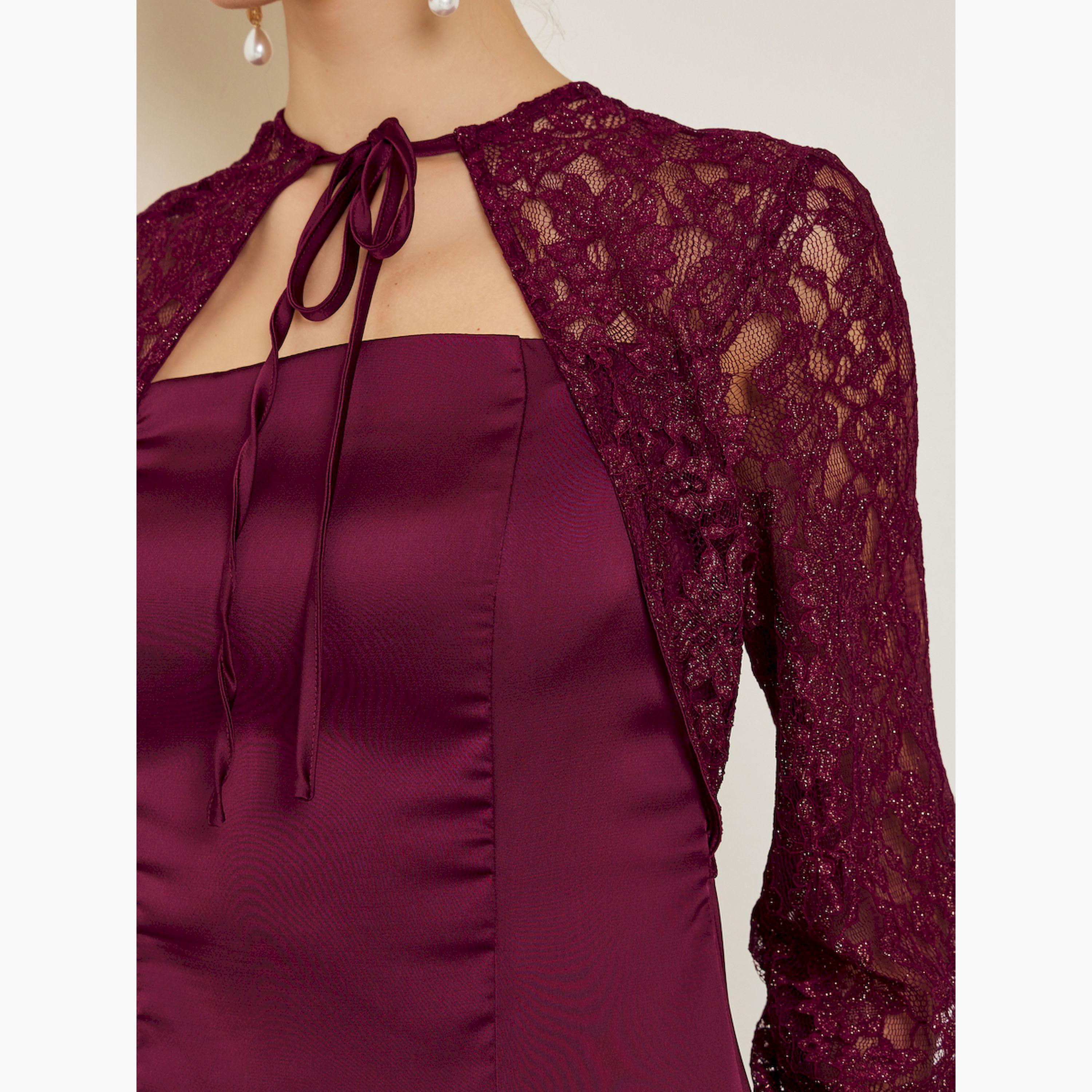 فستان طويل بأكمام دانتيل وحافة واسعة-women-clothing-dresses-image-5