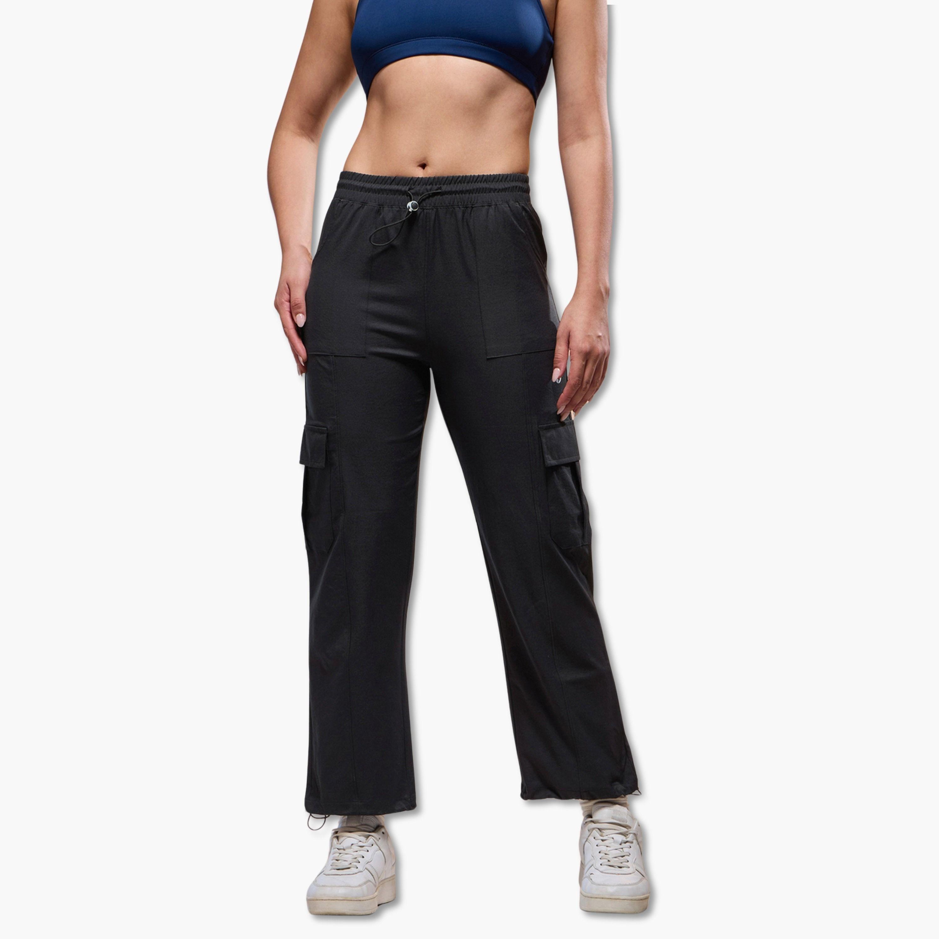 Technosport Women Solid Slim Fit Sports Cargo Track Pants-women-clothing-bottoms-joggers-image-1