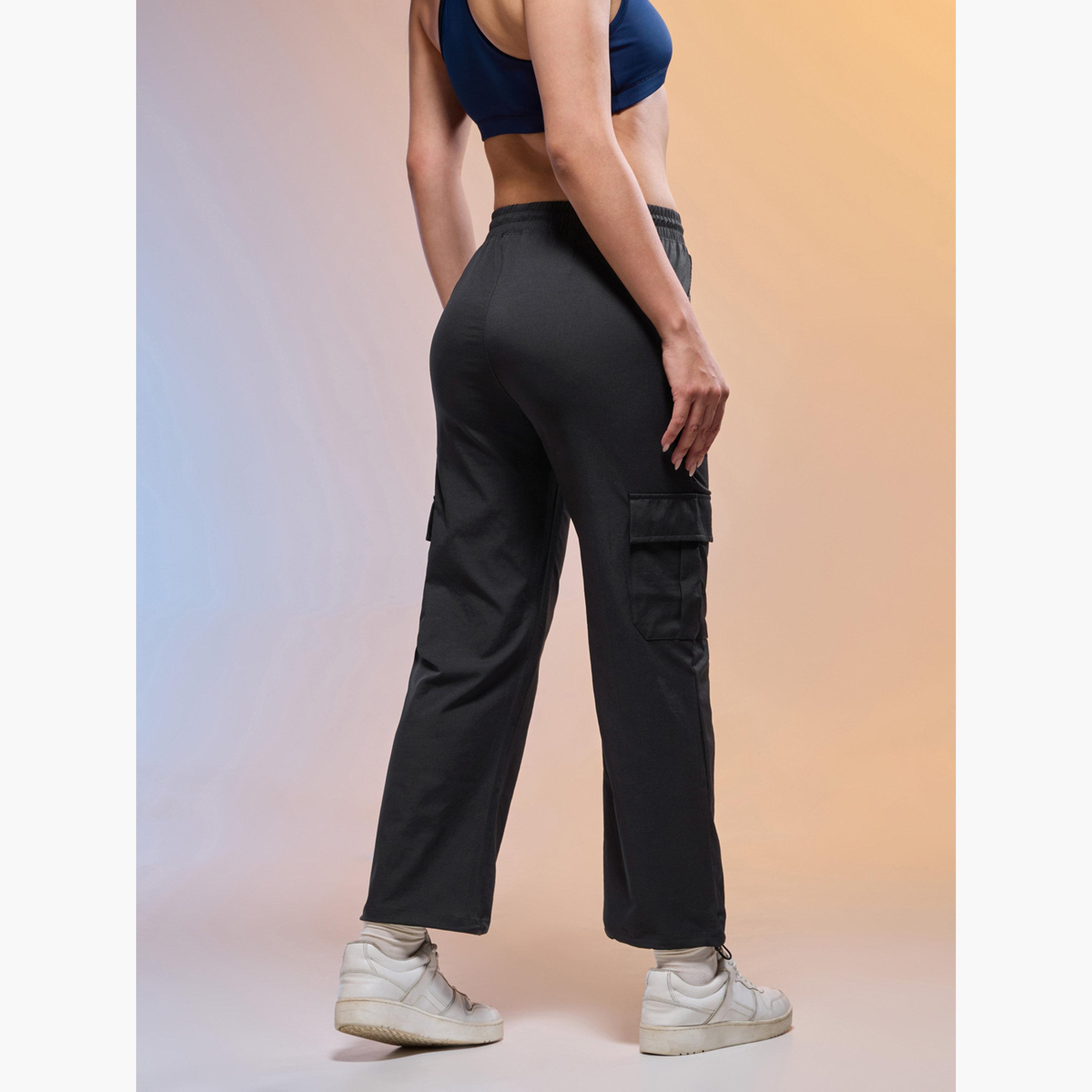 Technosport Women Solid Slim Fit Sports Cargo Track Pants-women-clothing-bottoms-joggers-image-4