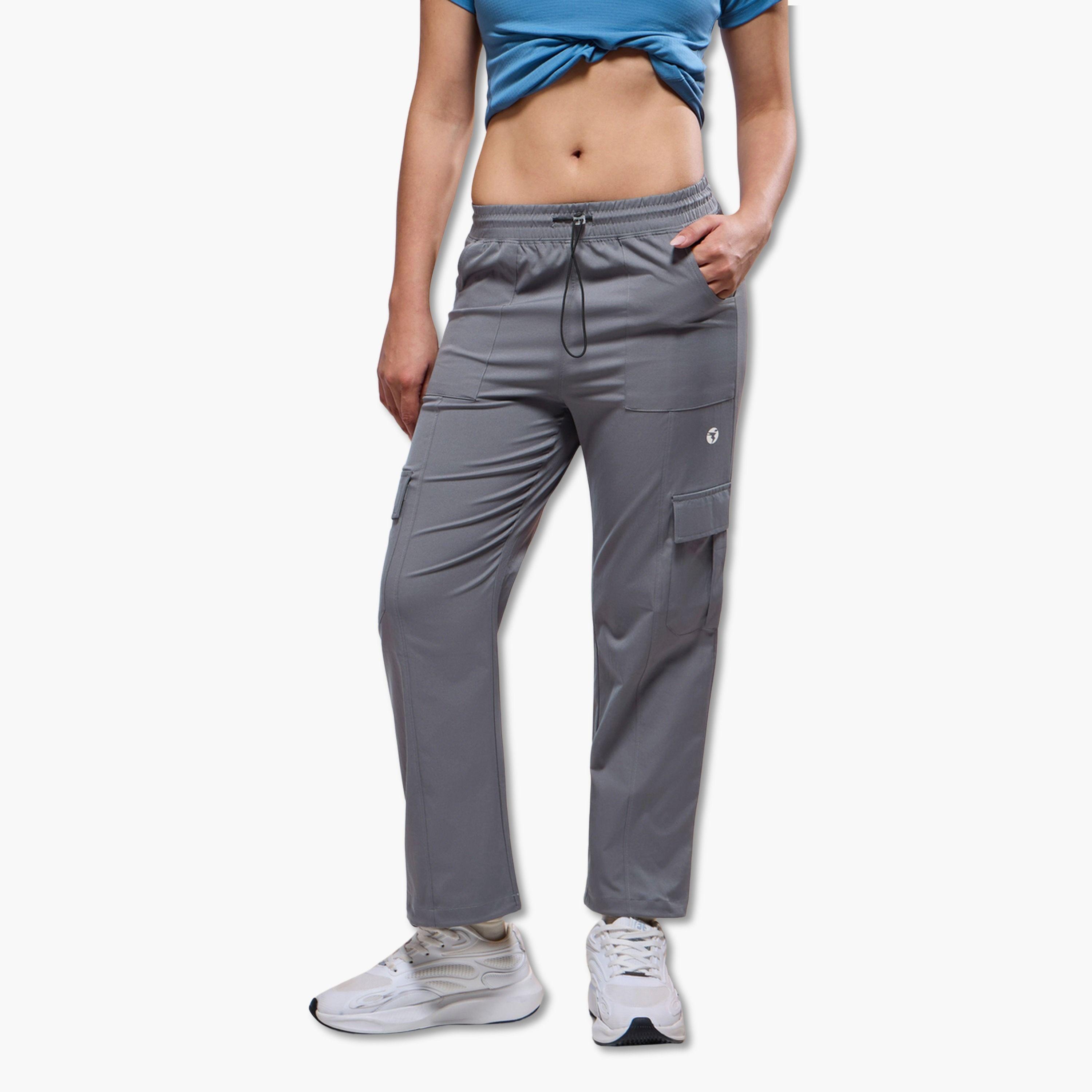 Technosport Women Solid Slim Fit Sports Cargo Track Pants-women-clothing-bottoms-joggers-image-1