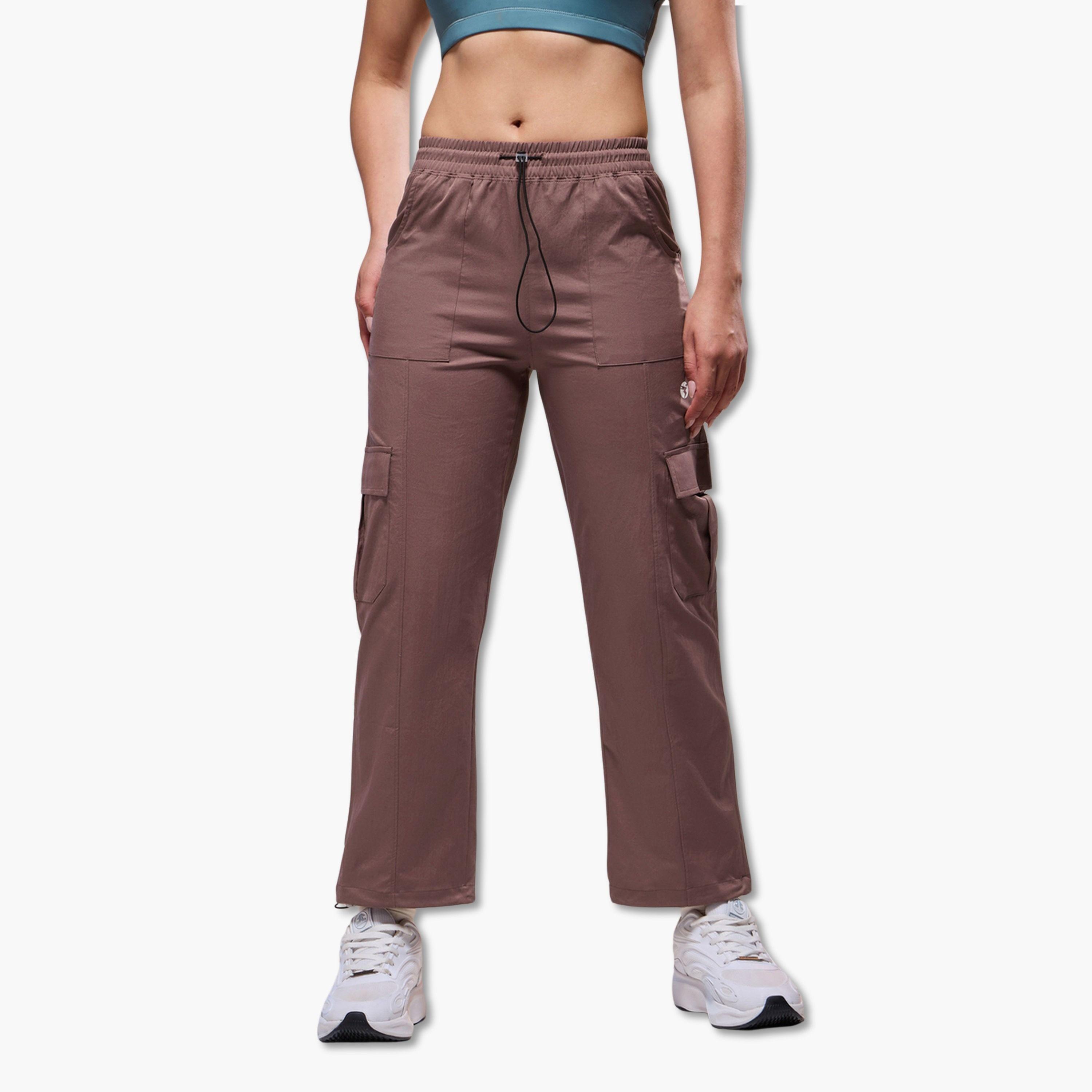 Technosport Women Solid Slim Fit Sports Cargo Track Pants-women-clothing-bottoms-joggers-image-1