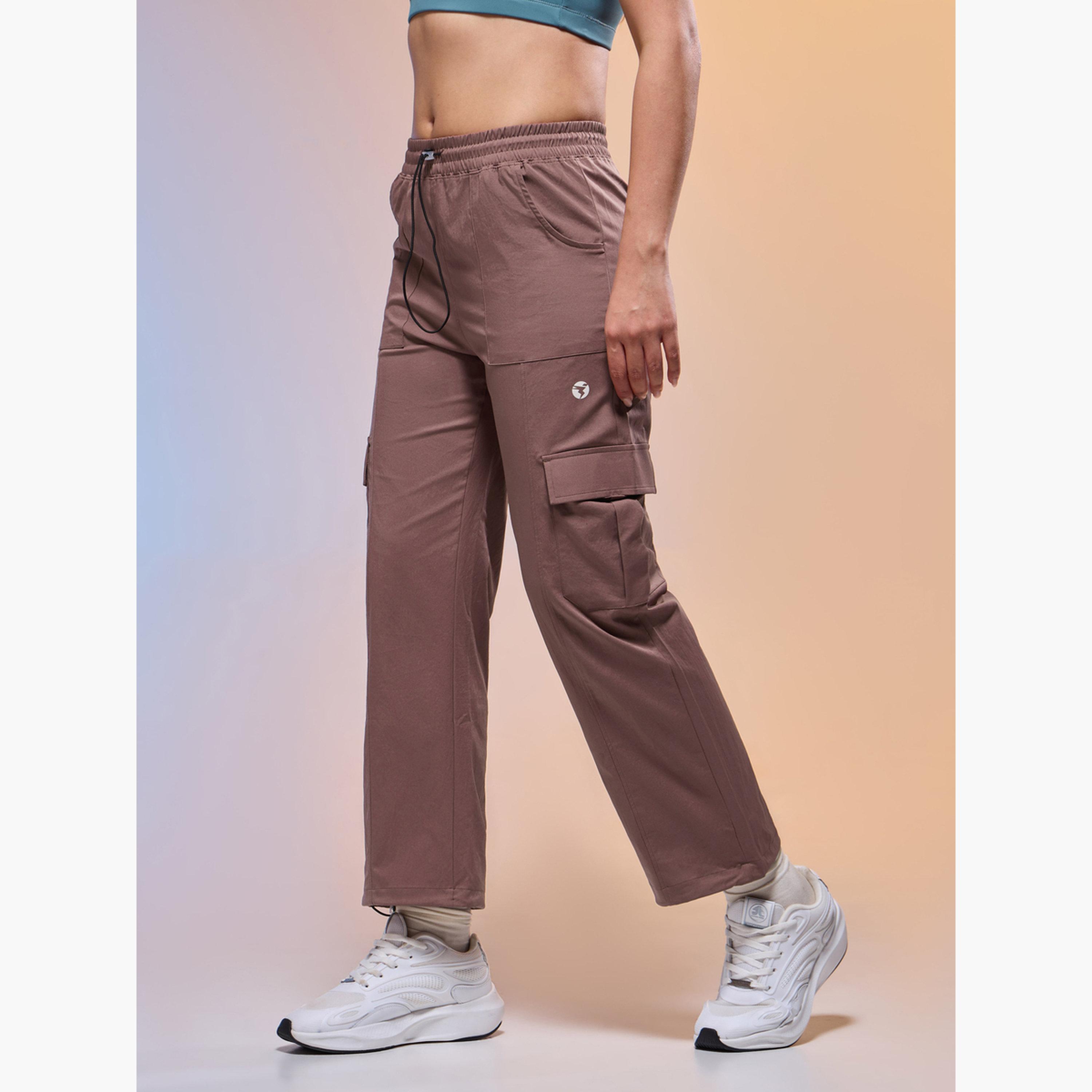 Technosport Women Solid Slim Fit Sports Cargo Track Pants-women-clothing-bottoms-joggers-image-2