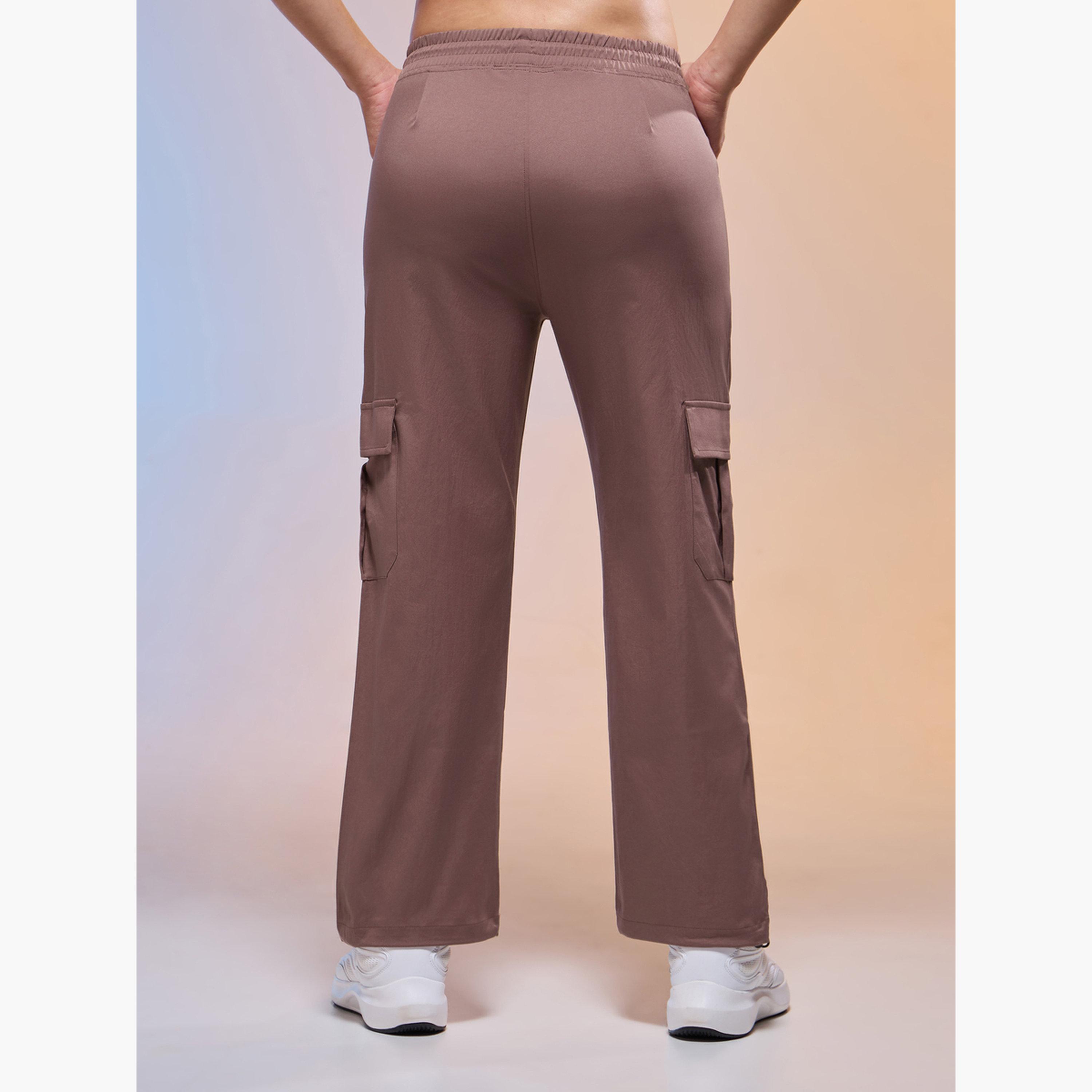 Technosport Women Solid Slim Fit Sports Cargo Track Pants-women-clothing-bottoms-joggers-image-4