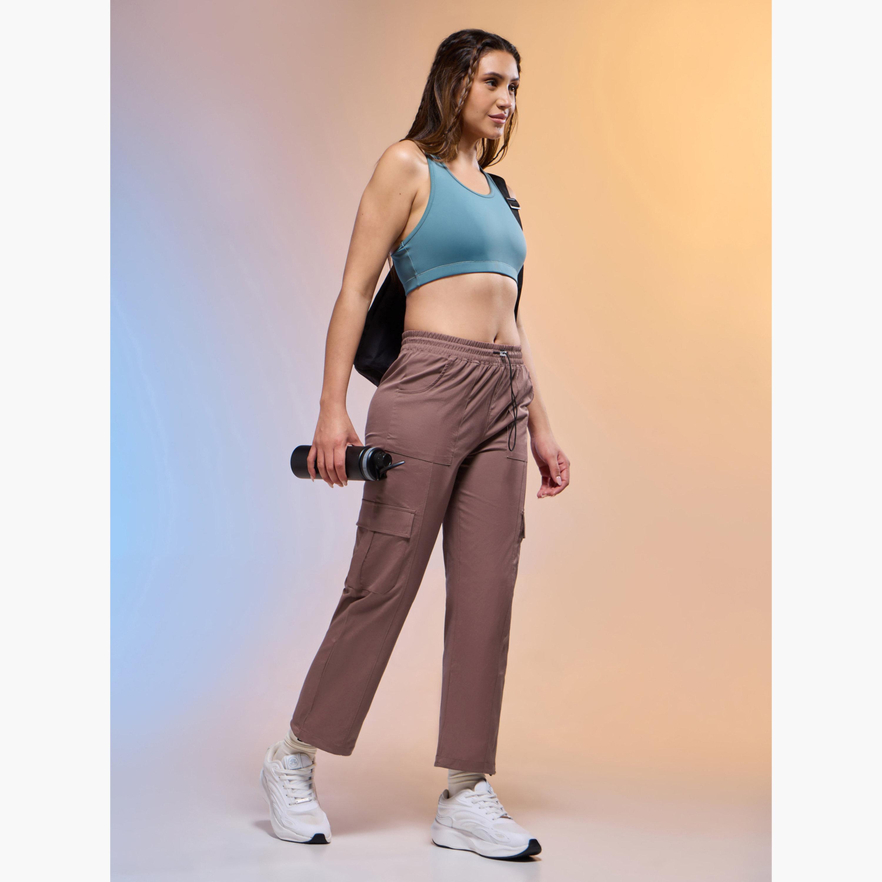 Technosport Women Solid Slim Fit Sports Cargo Track Pants-women-clothing-bottoms-joggers-image-5