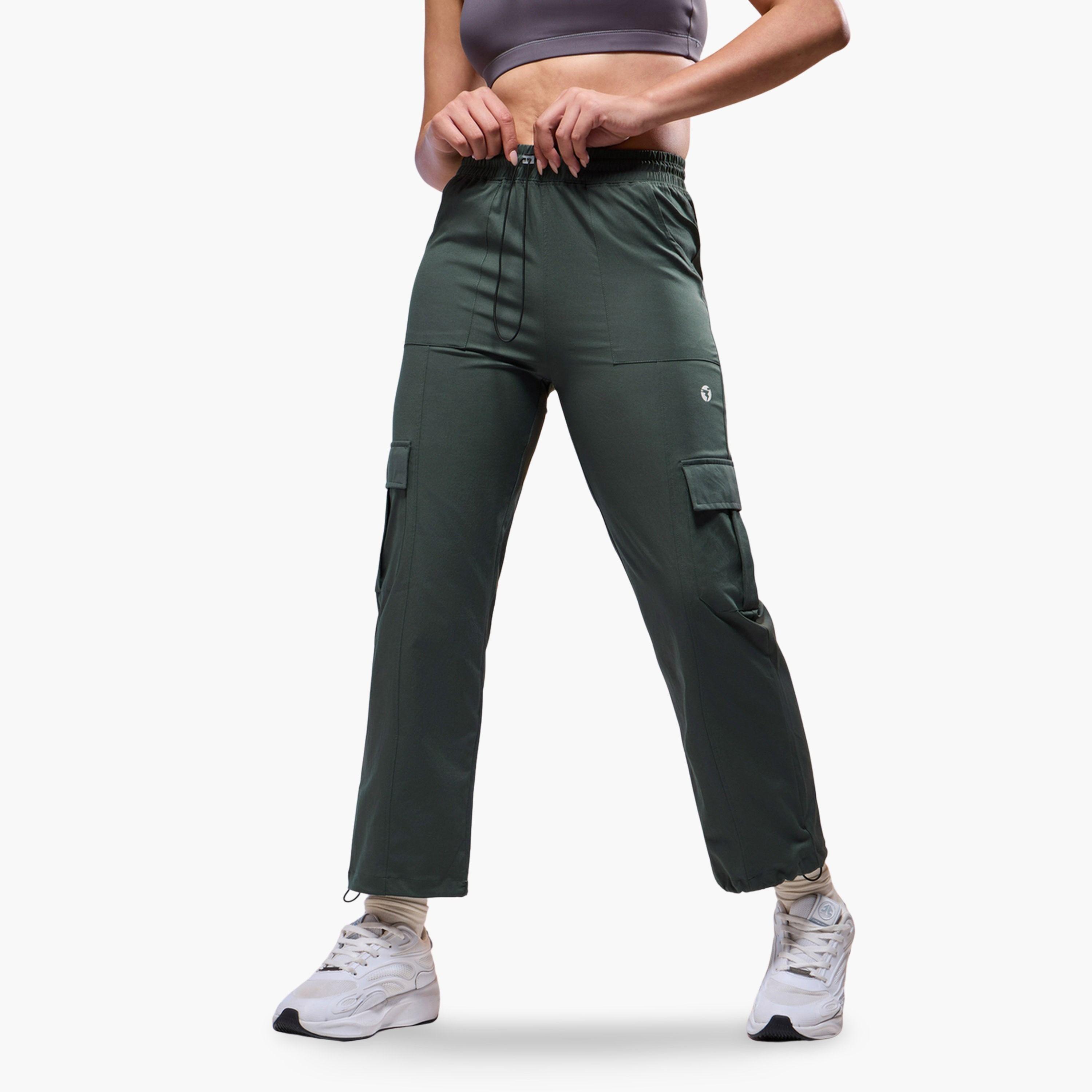 Technosport Women Solid Slim Fit Sports Cargo Track Pants-women-clothing-bottoms-joggers-image-1