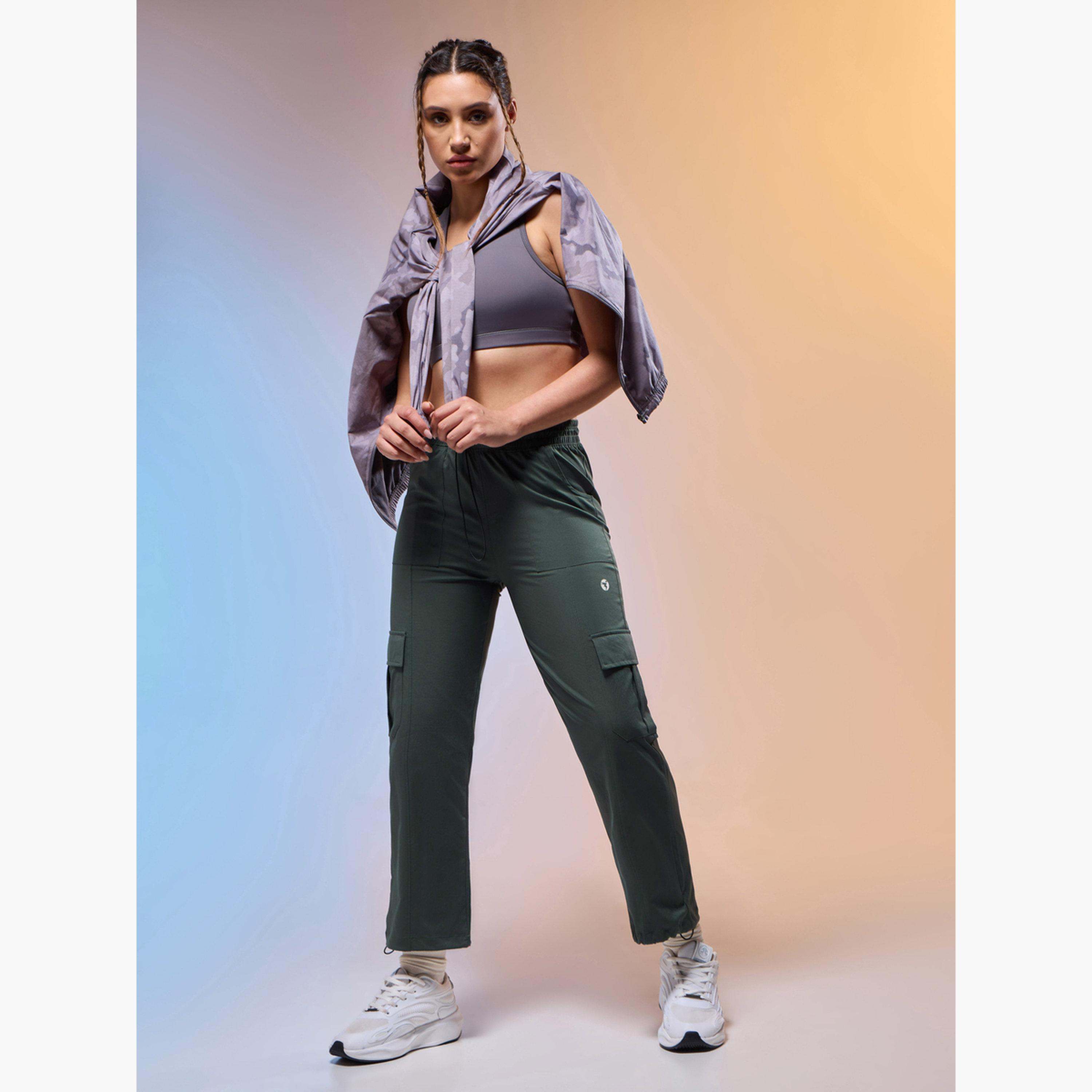 Technosport Women Solid Slim Fit Sports Cargo Track Pants-women-clothing-bottoms-joggers-image-2
