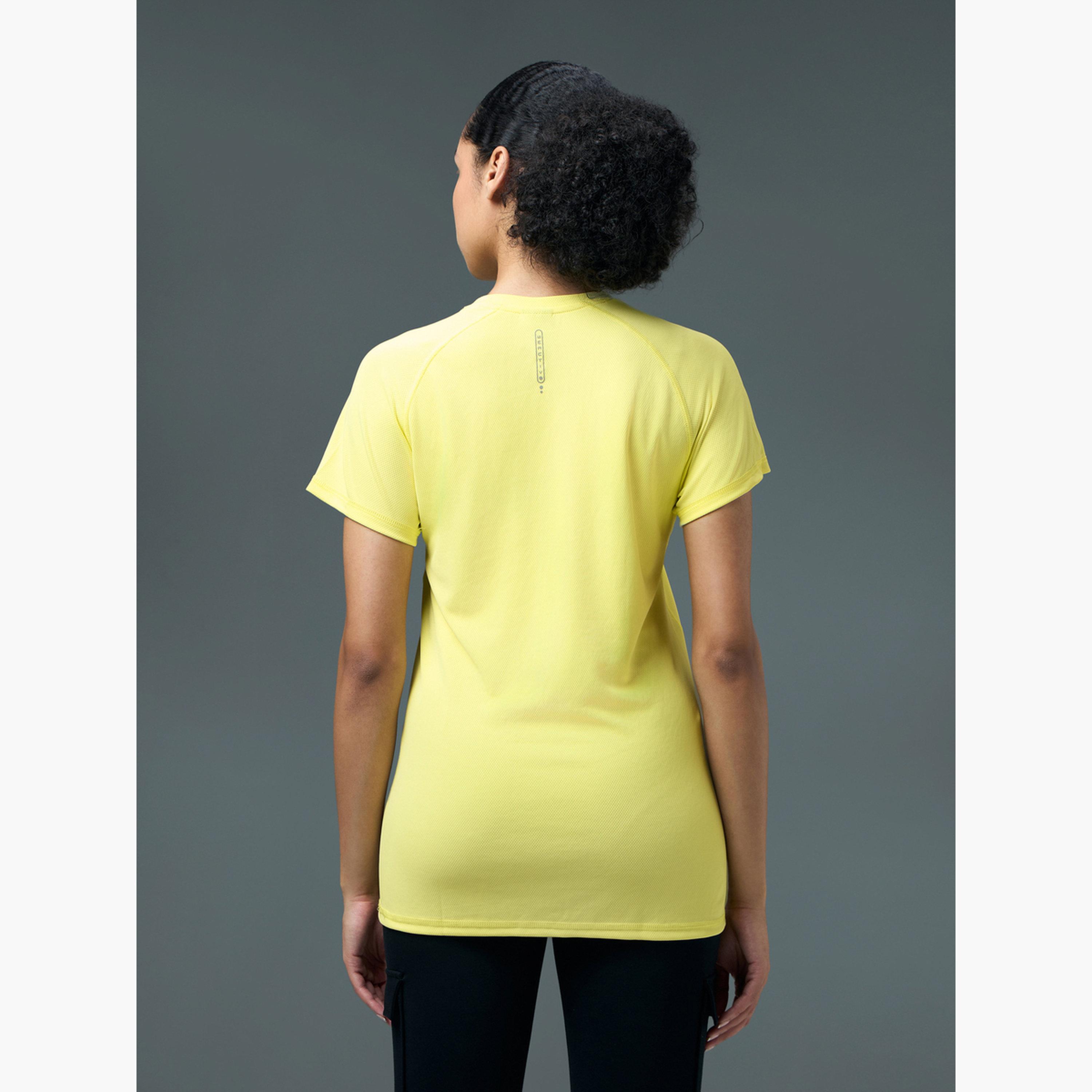 Technosport Women Solid Slim Fit Crew Neck T-Shirt-women-clothing-tshirts-image-5