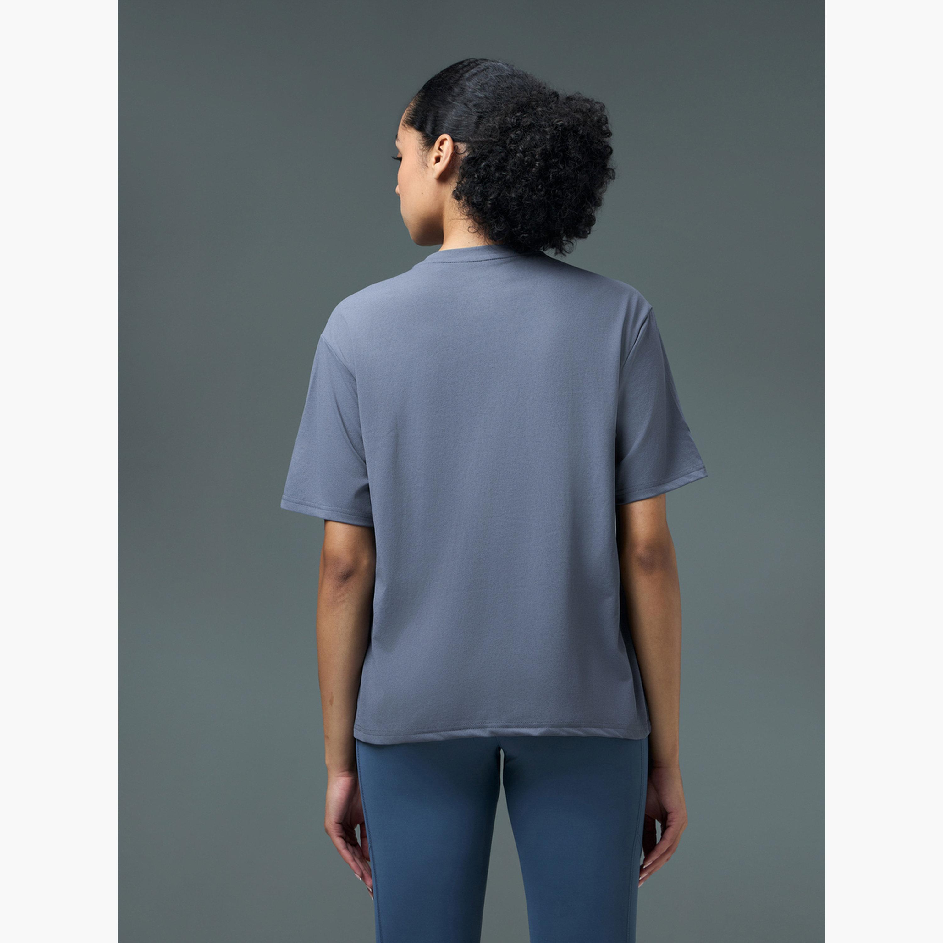 تيشيرت رياضي بياقة دائرية وقصة بوكسي للنساء-sports-women-clothing-tshirtsandvests-image-5