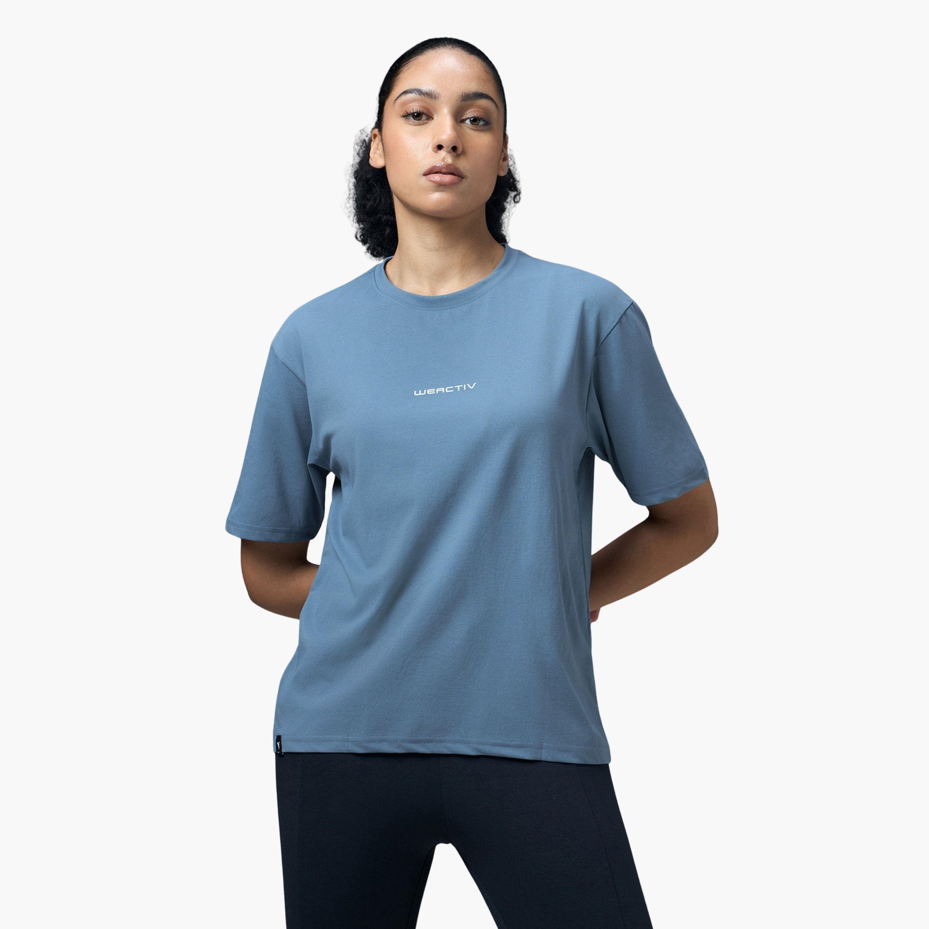 تيشيرت رياضي بياقة دائرية وقصة بوكسي للنساء-sports-women-clothing-tshirtsandvests-image-1