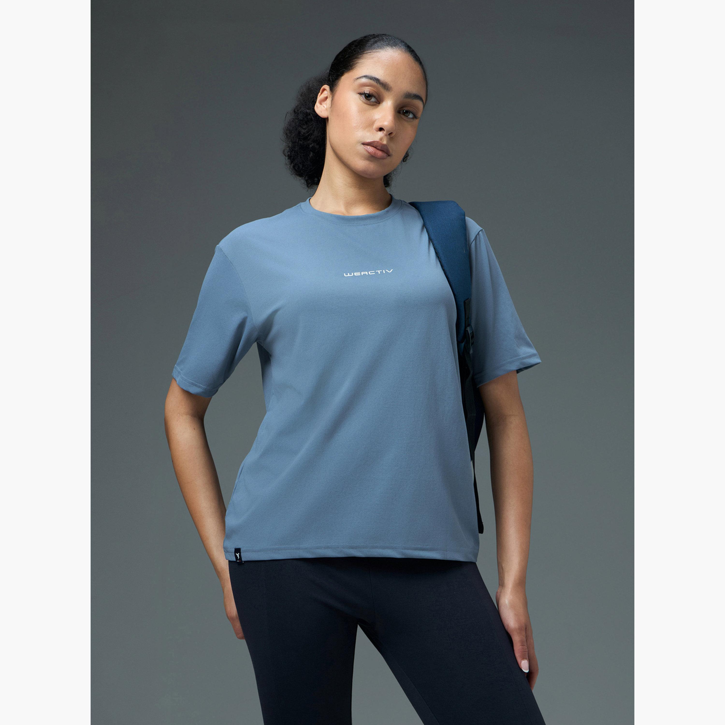 تيشيرت رياضي بياقة دائرية وقصة بوكسي للنساء-sports-women-clothing-tshirtsandvests-image-4