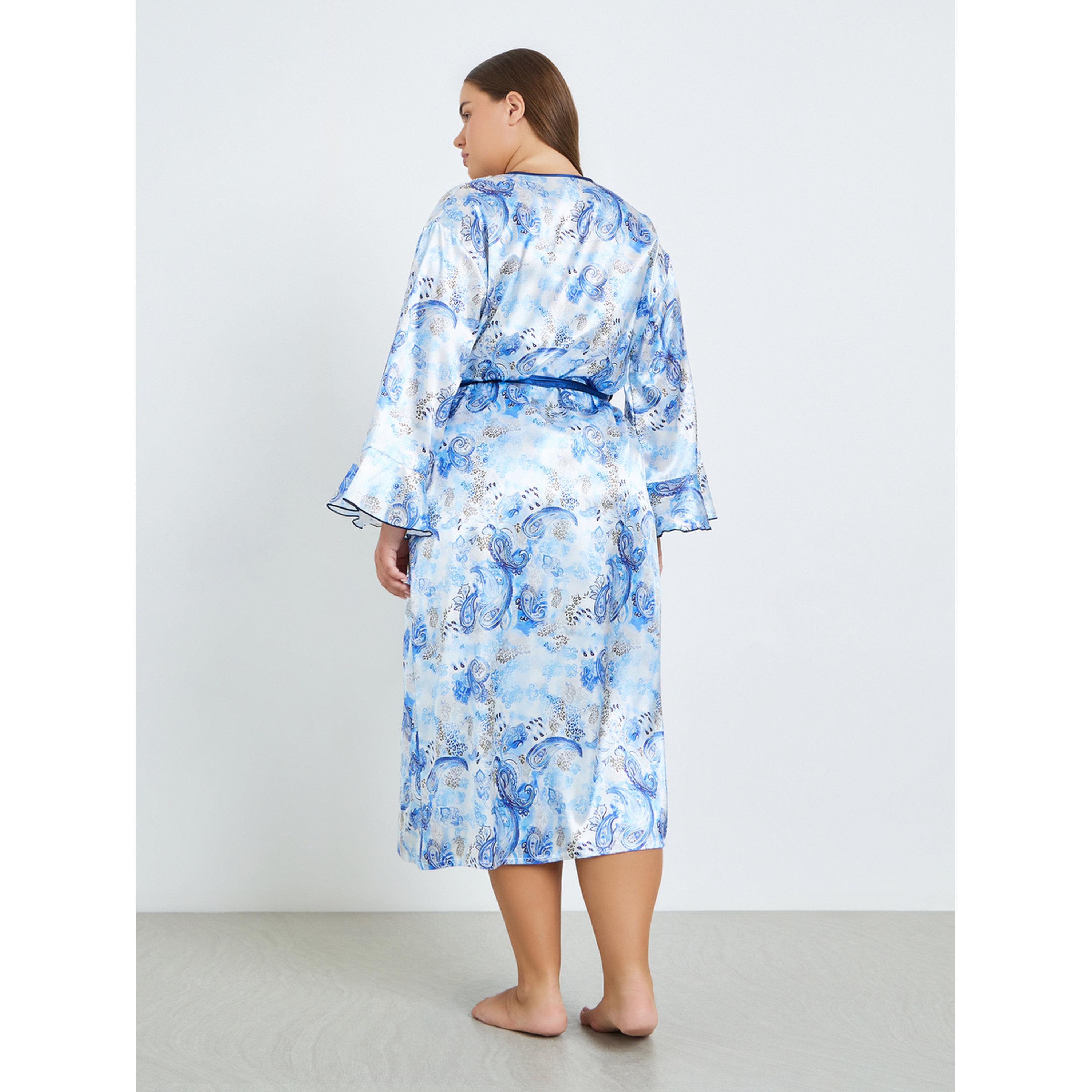 Take Two Plus Size Women Printed Robe and Satin Slip Dress-women-clothing-nightwear-robes-image-4