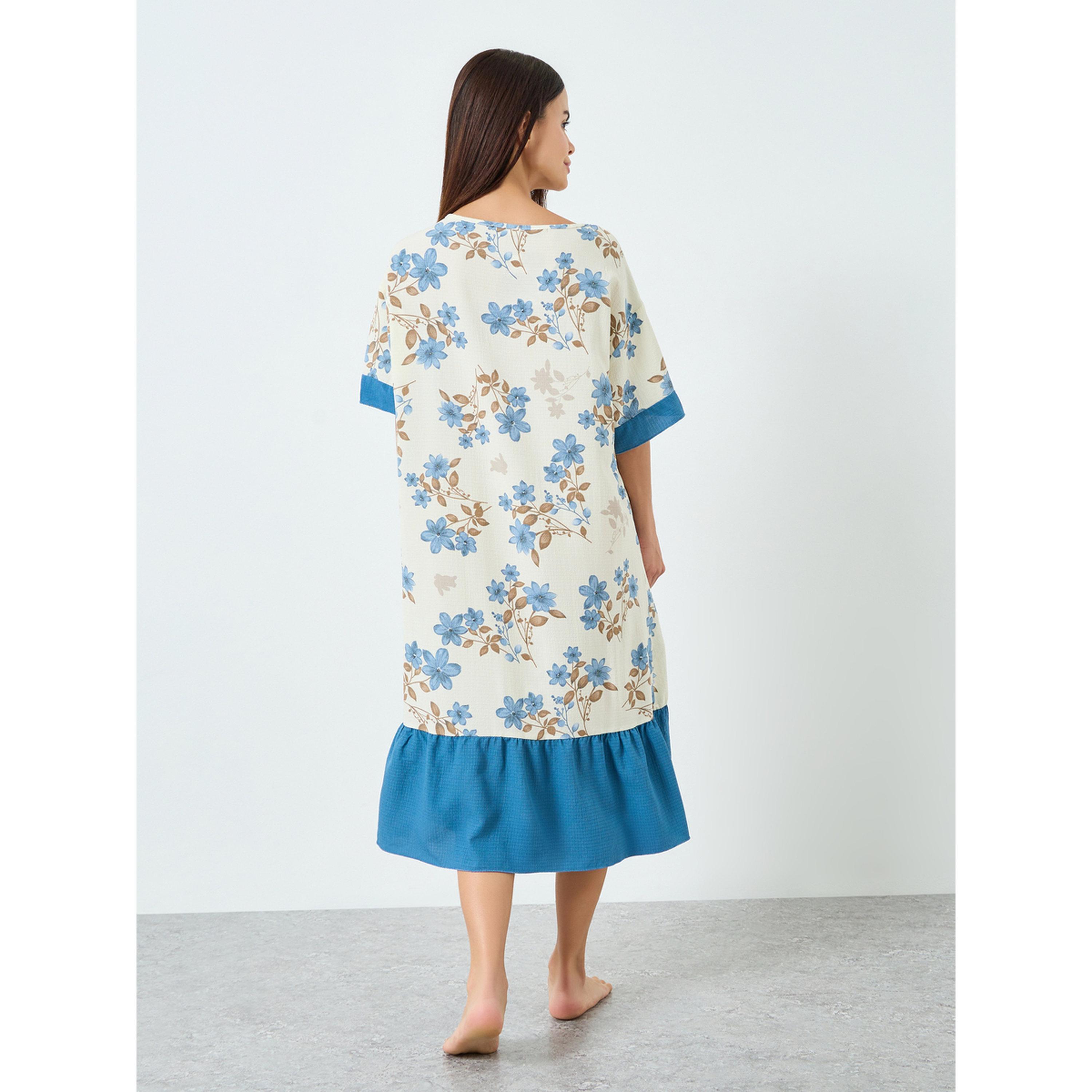 Take Two Women Floral Printed Short Sleeve Midi Nightdress-women-clothing-nightwear-nighties-image-3