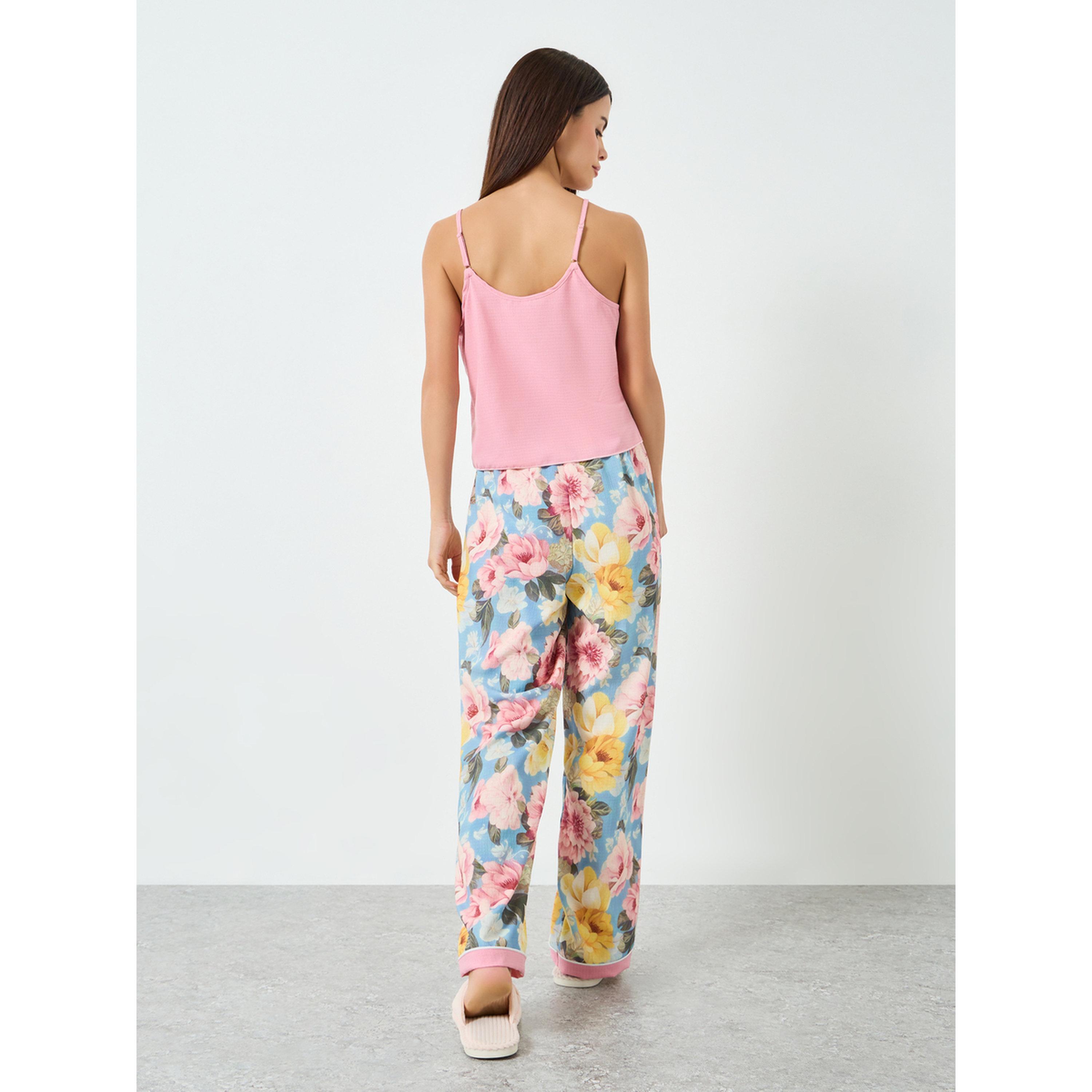 Take Two Women Cami Top and Floral Printed Pyjama Set-women-clothing-nightwear-pyjamas-longsets-image-3