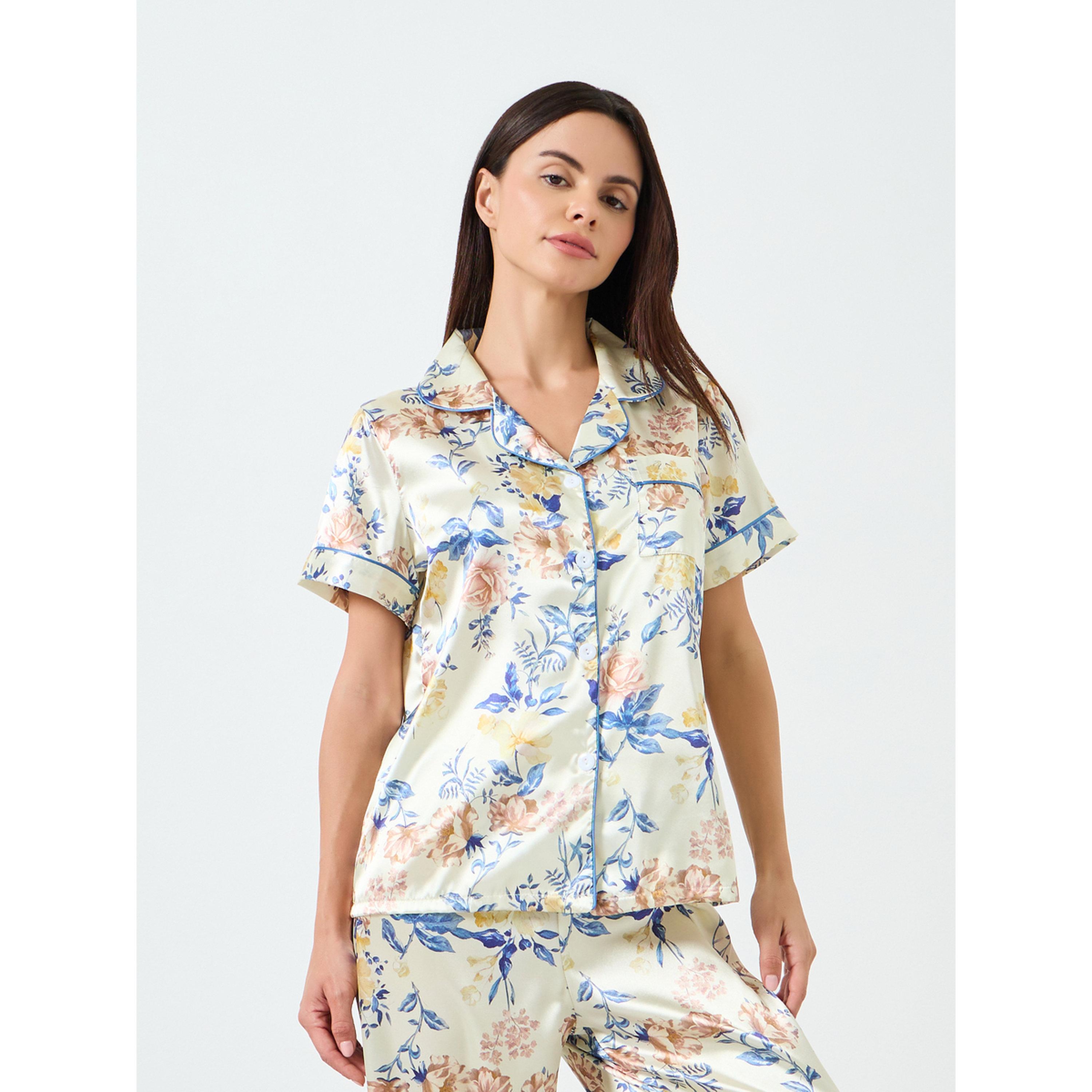 Take Two Women Floral Printed Short Sleeve Shirt and Pyjama Set-women-clothing-nightwear-pyjamas-longsets-image-3