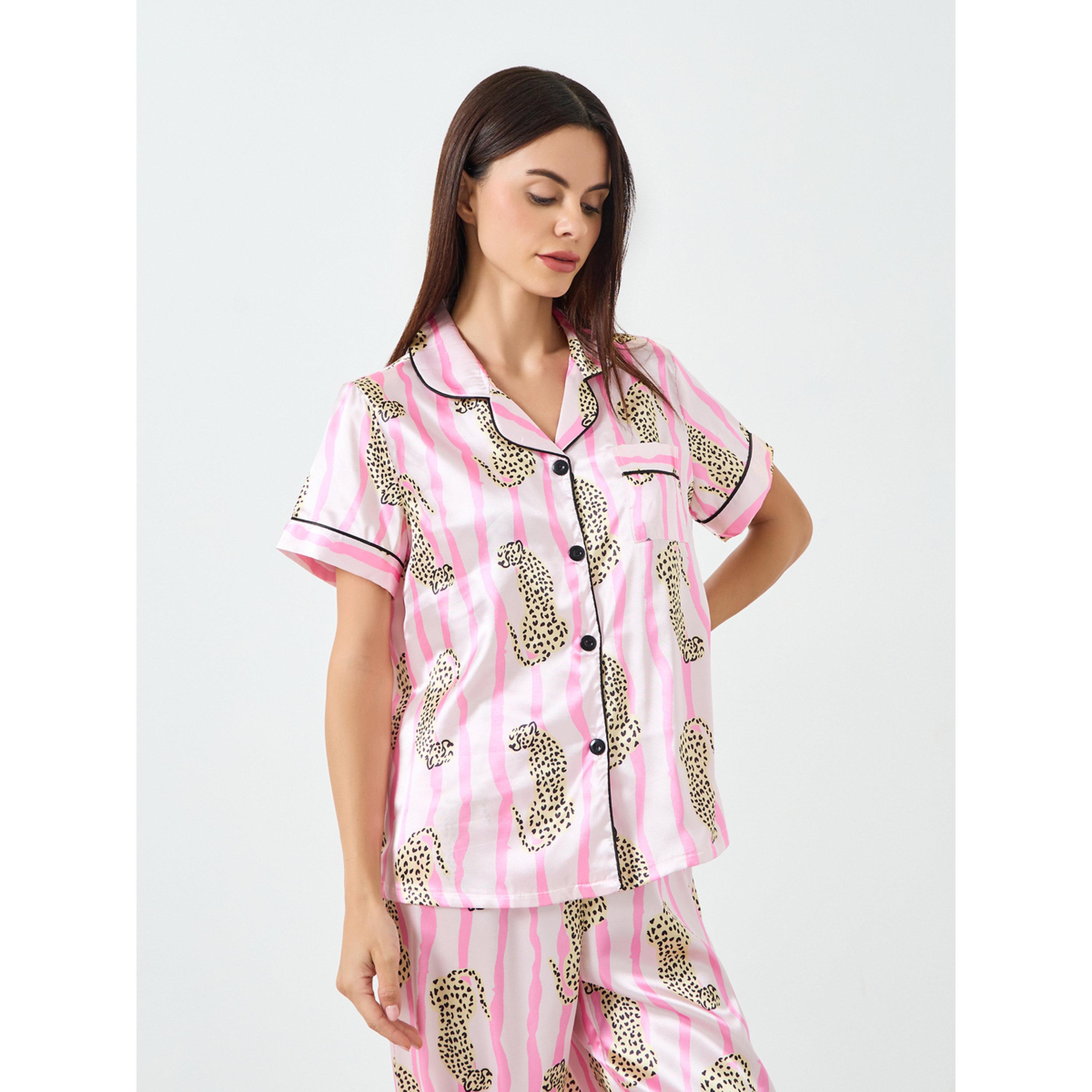 Take Two Women Graphic Printed Short Sleeve Shirt and Pyjama Set-women-clothing-nightwear-pyjamas-longsets-image-2