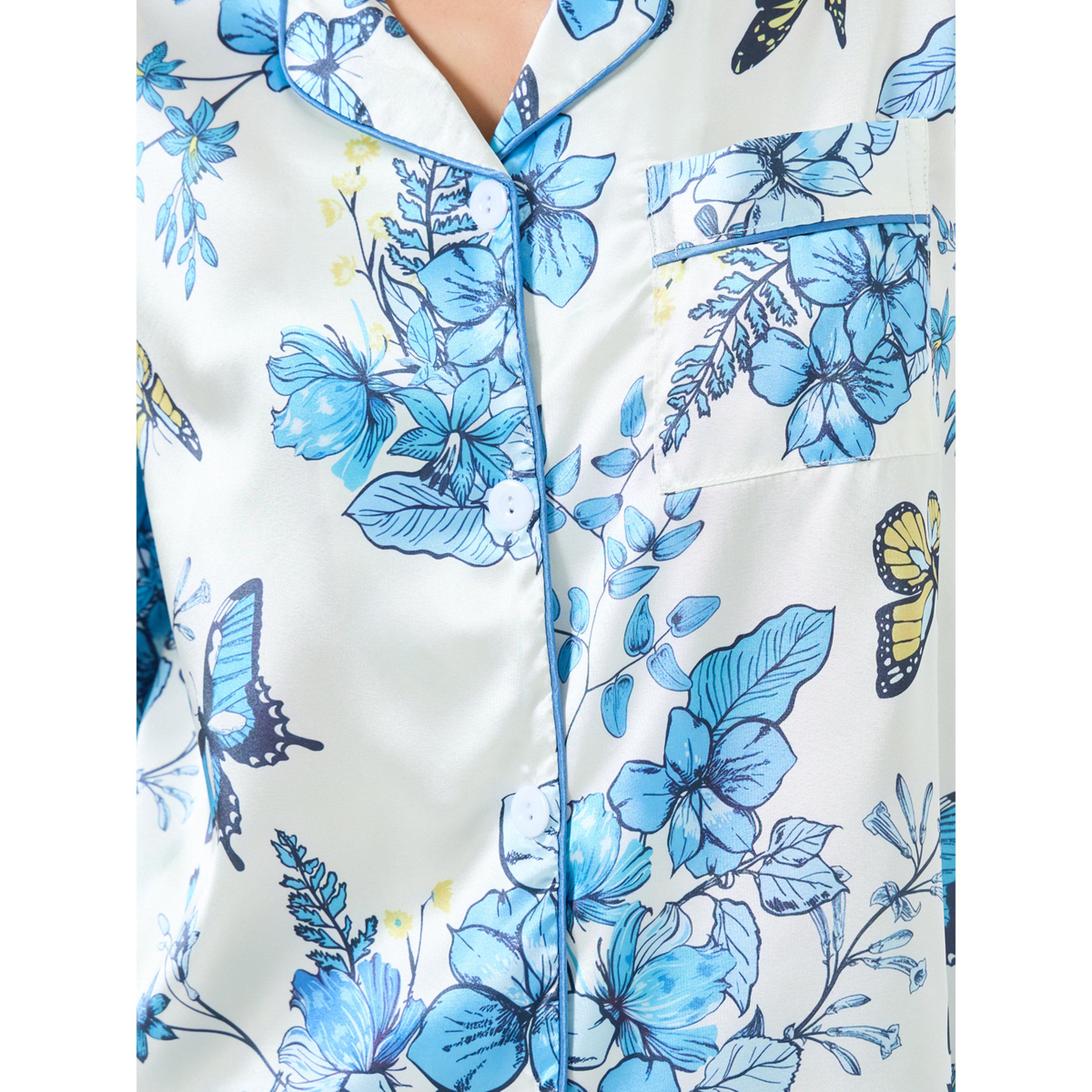 طقم بيجاما وقميص ساتان بطبعة زهور-women-clothing-nightwear-pyjamas-longsets-image-5