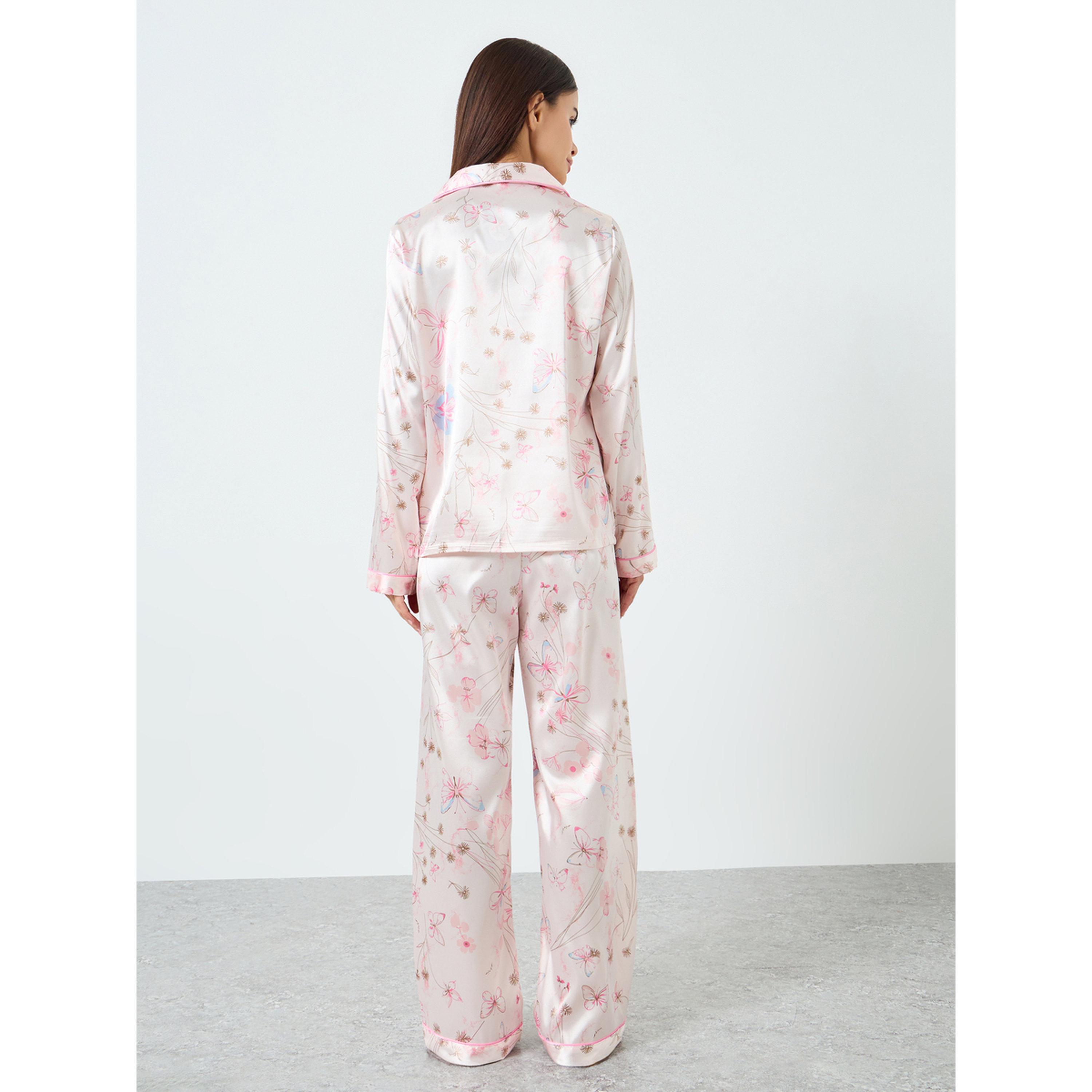 Take Two Women Satin Floral Printed Shirt and Pyjama Set-women-clothing-nightwear-pyjamas-longsets-image-3