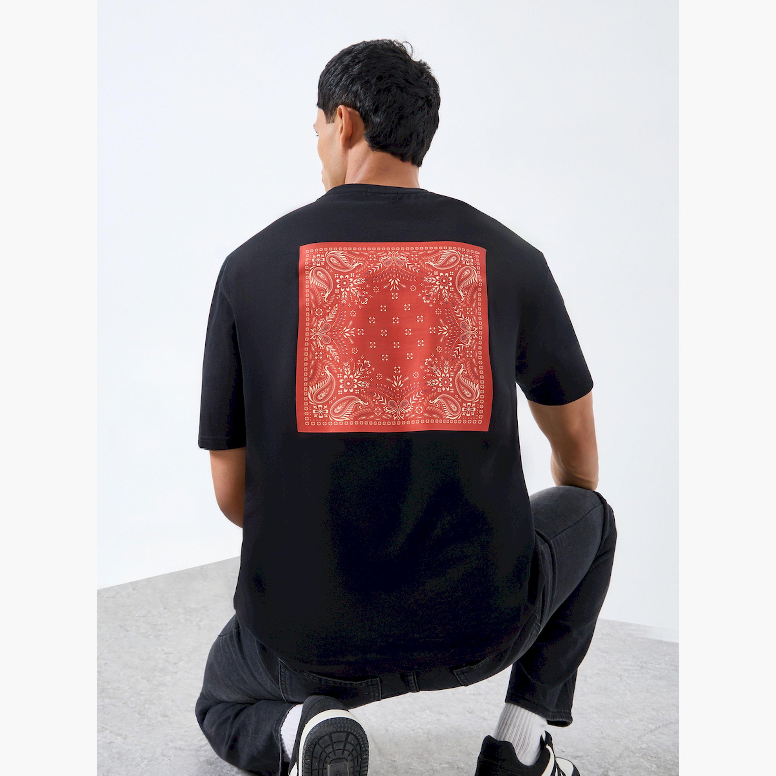 Styli Men Black Graphic Print Oversized T-Shirt-men-clothing-tshirtsandpolos-tshirts-image-3