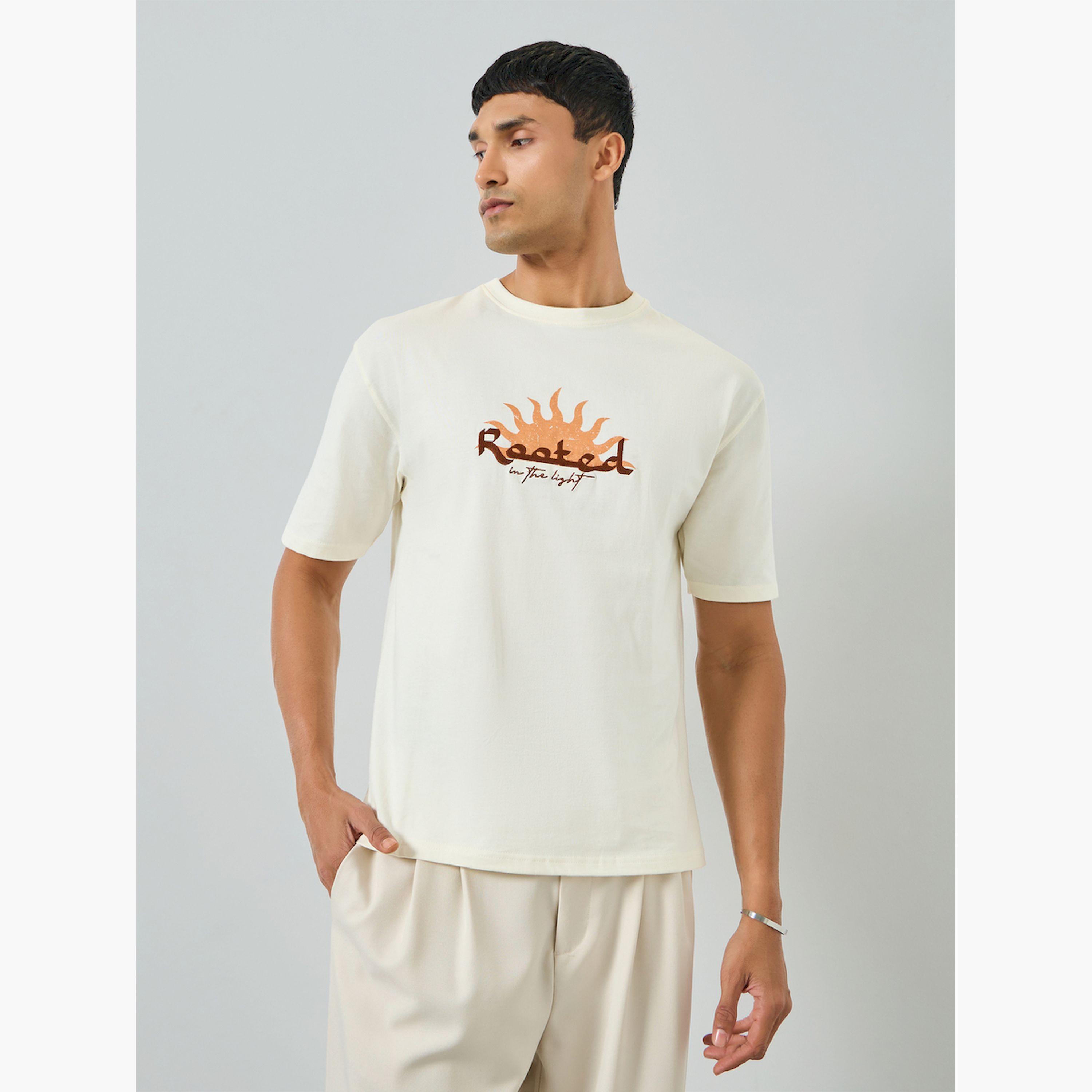 Styli Men Off-White Graphic Print Oversized T-Shirt-men-clothing-tshirtsandpolos-tshirts-image-1