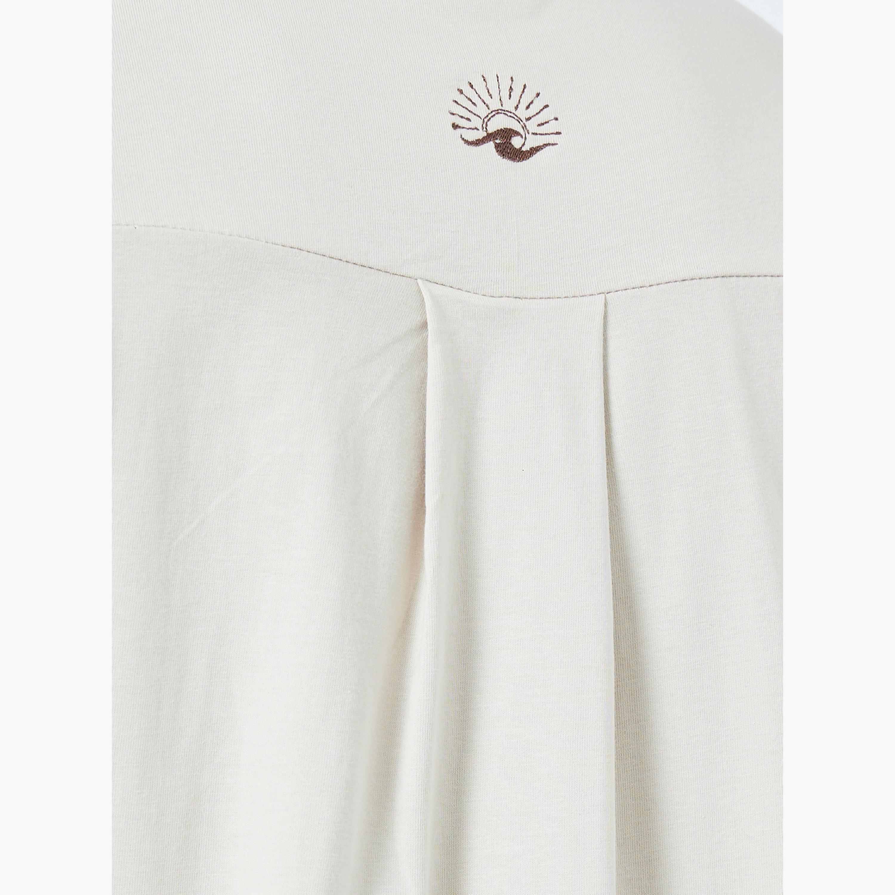 Styli Men Beige Oversized T-Shirt with Minimal Print-men-clothing-tshirtsandpolos-tshirts-image-4