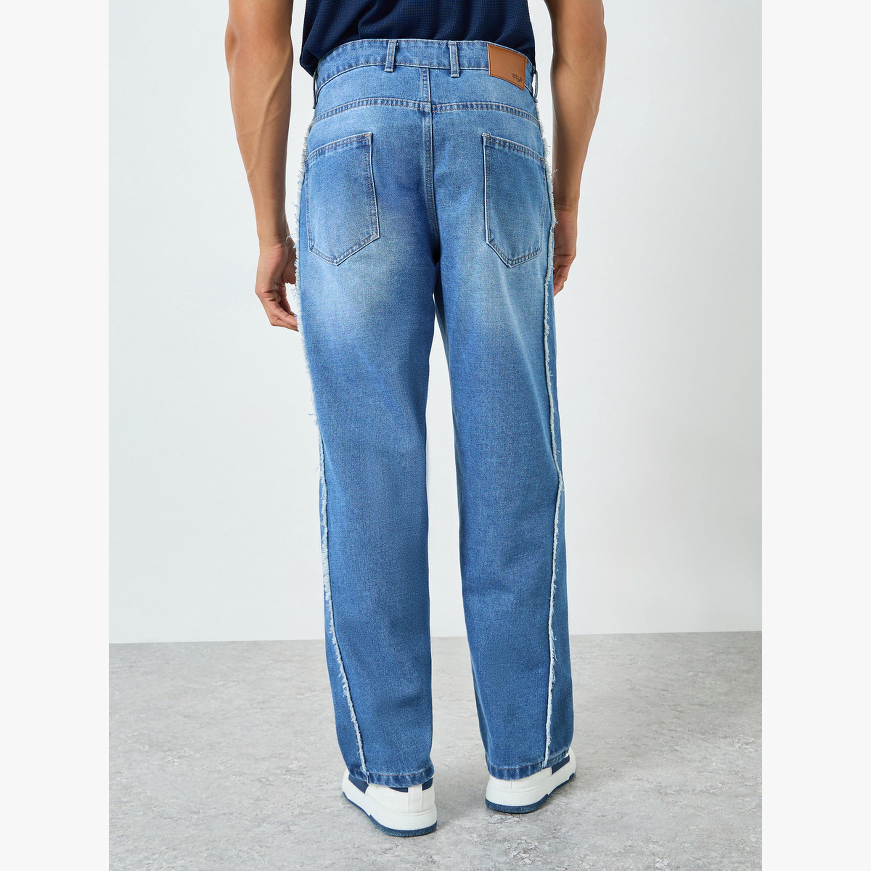 Styli Men Loose Fit Faded Jeans with Side Panel Detail-men-clothing-bottoms-jeans-image-4