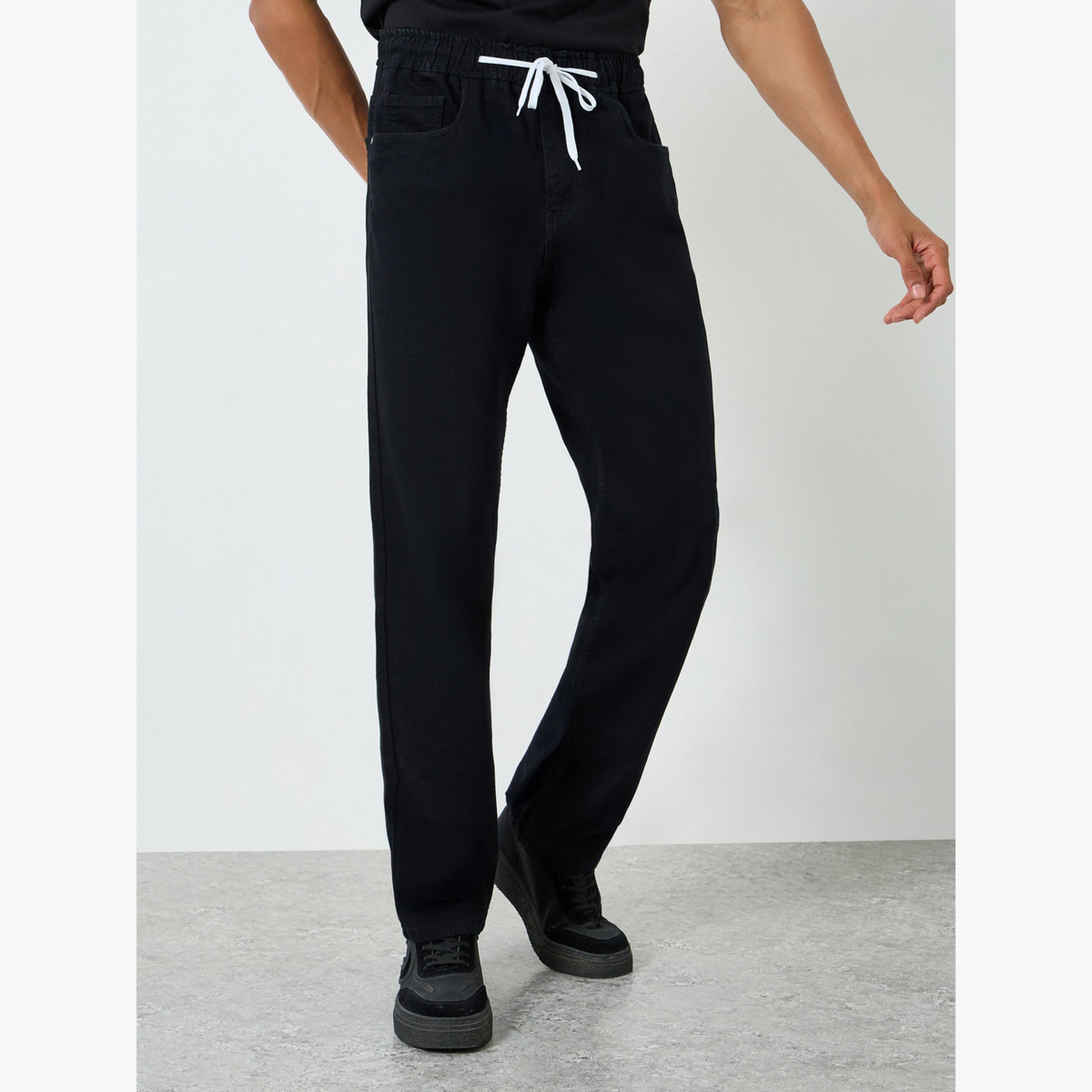Styli Men Relaxed Fit Jeans with Drawstring-men-clothing-bottoms-joggers-image-1