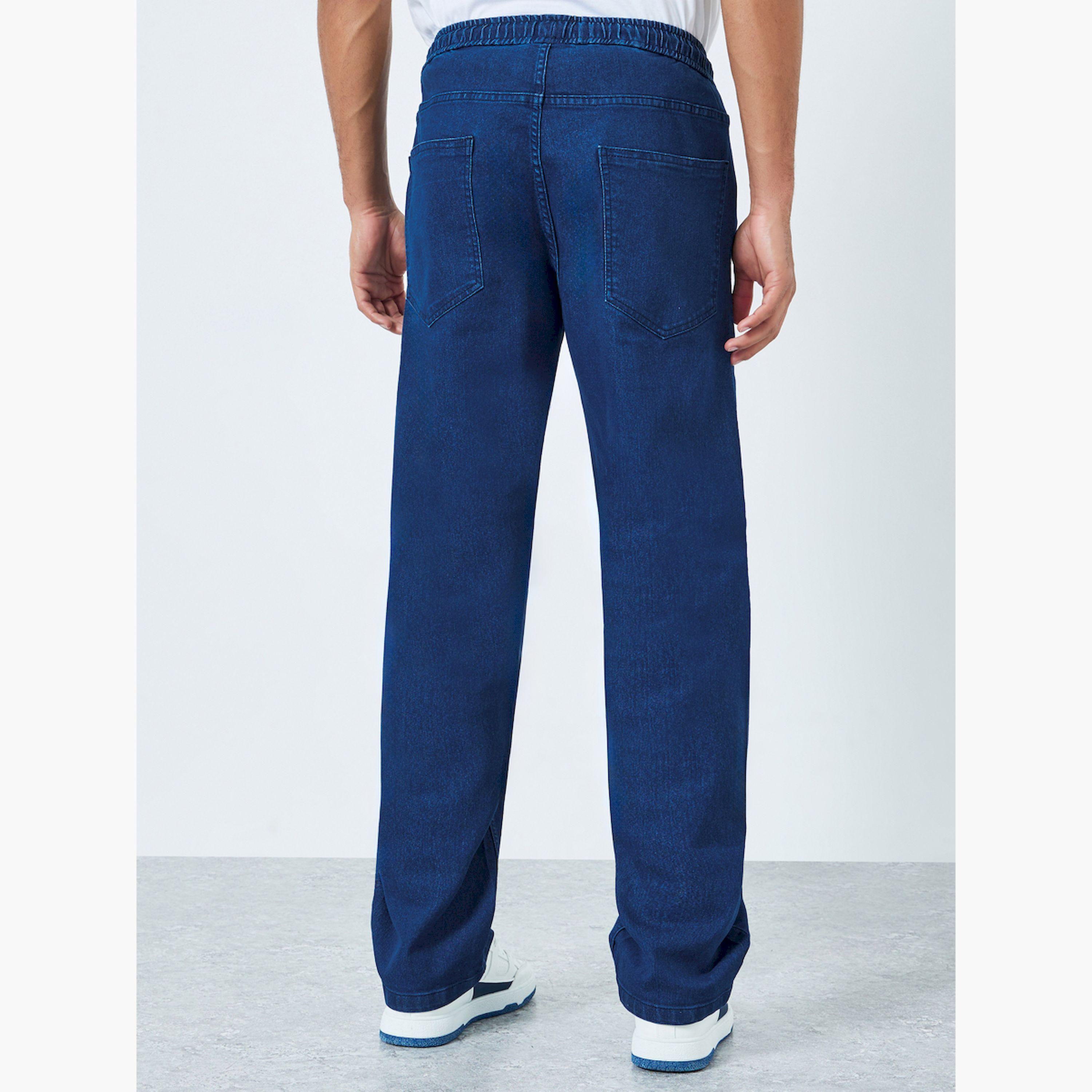 Styli Men Relaxed Fit Jeans with Drawstring-men-clothing-bottoms-jeans-image-4