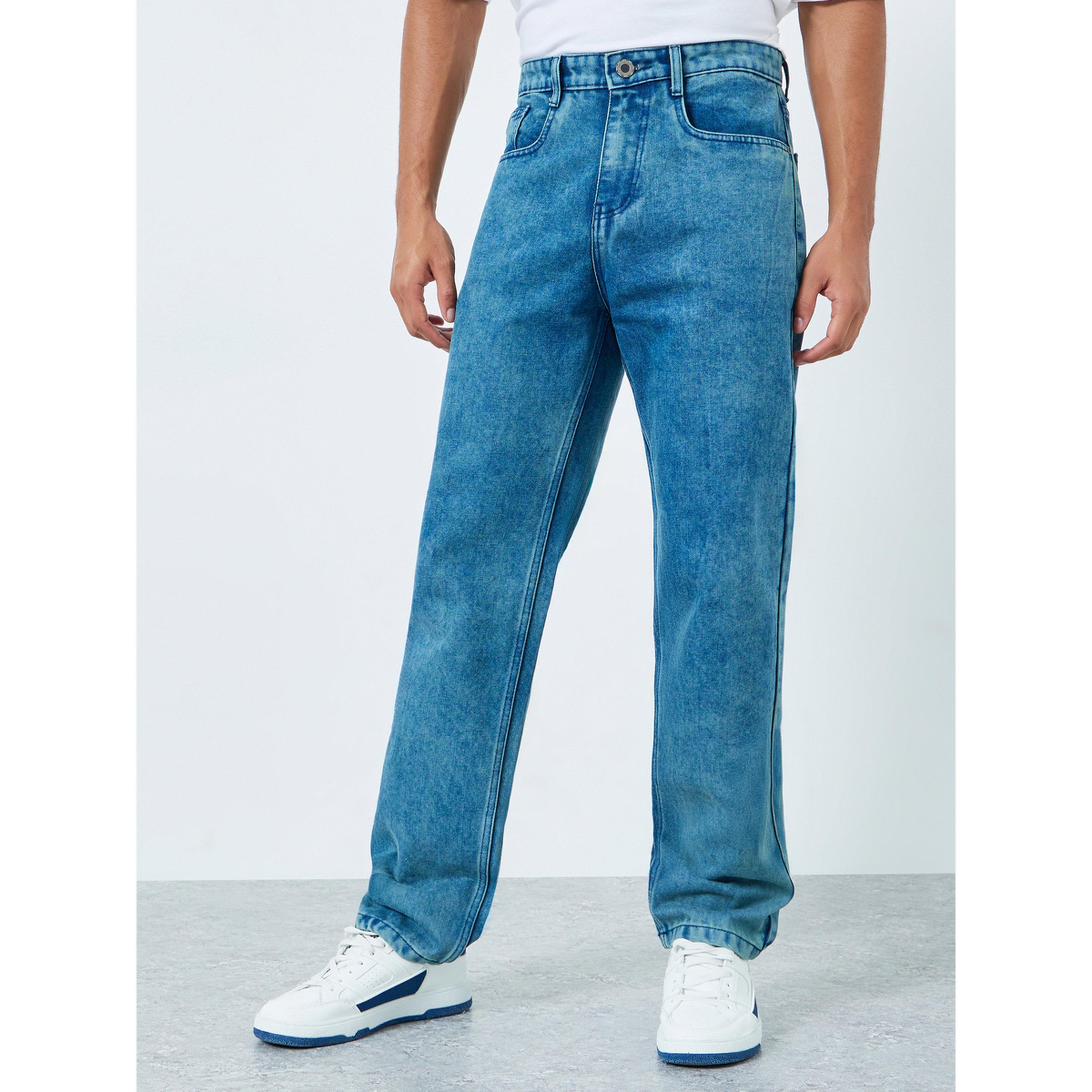 Styli Men Relaxed Fit Tinted Clean Jeans-men-clothing-bottoms-jeans-image-1