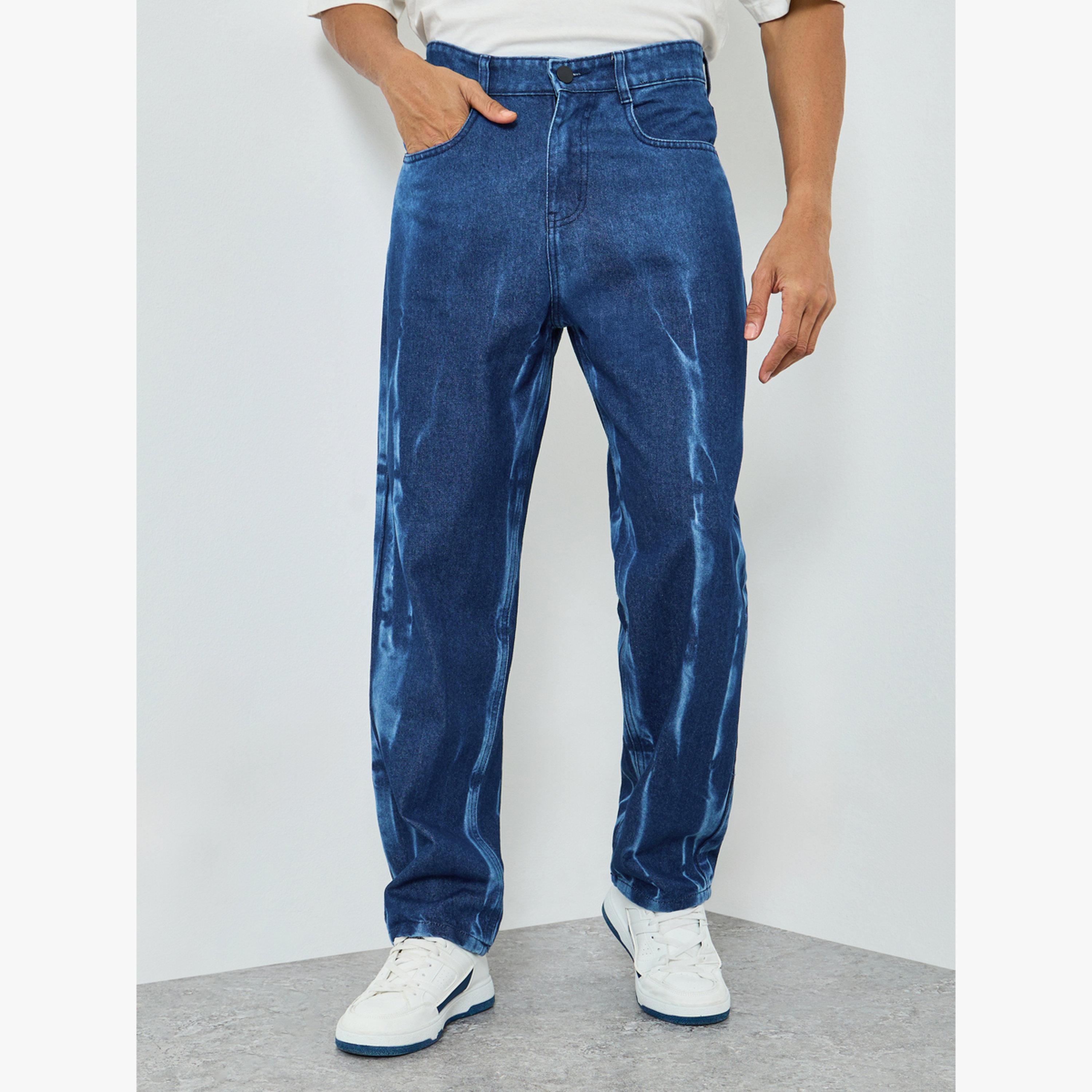 Styli Men Blue Loose Fit Washed Jeans-men-clothing-bottoms-jeans-image-1