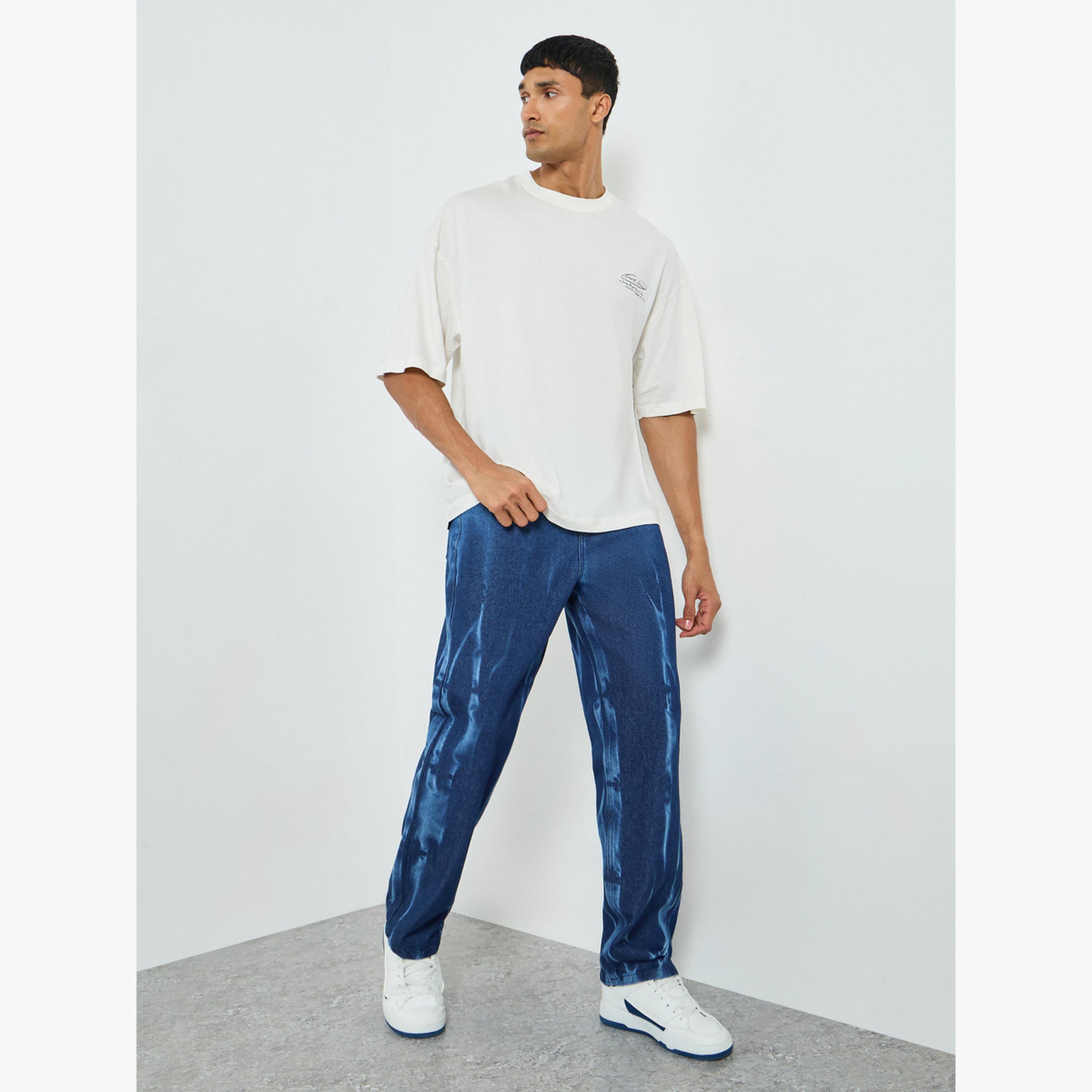 Styli Men Blue Loose Fit Washed Jeans-men-clothing-bottoms-jeans-image-2