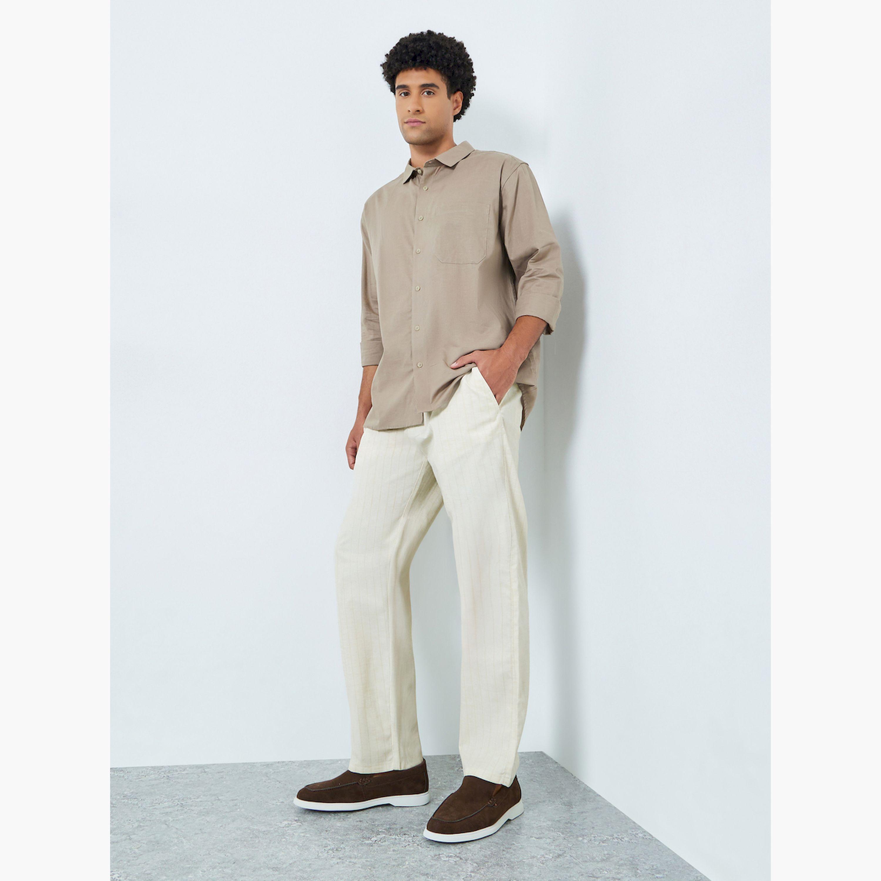 Styli Men Pinstripe Relaxed Fit Trousers-men-clothing-bottoms-trousersandchinos-trousers-image-2