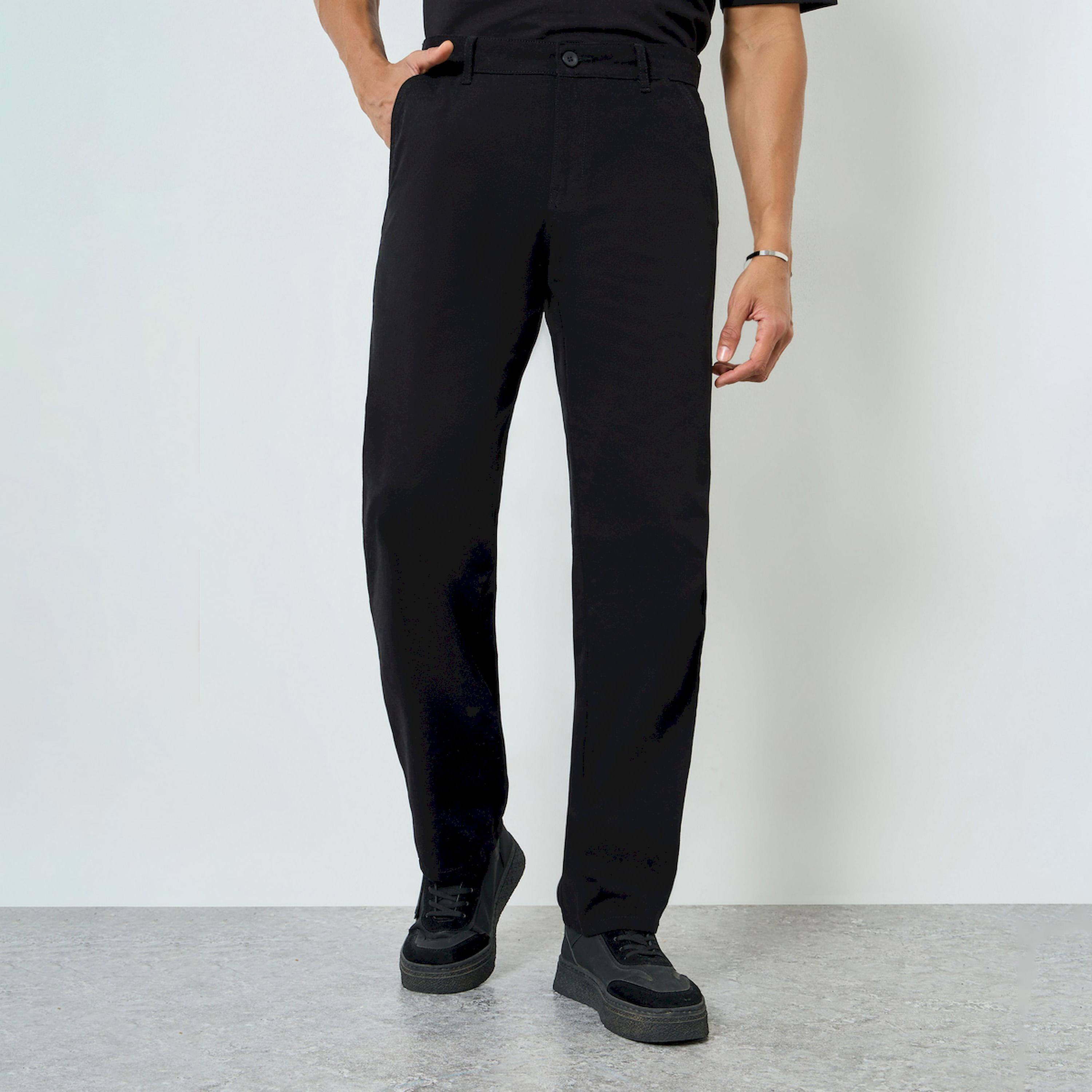 بنطال تشينو رجالي أسود قصة مريحة-men-clothing-bottoms-trousersandchinos-chinos-image-1