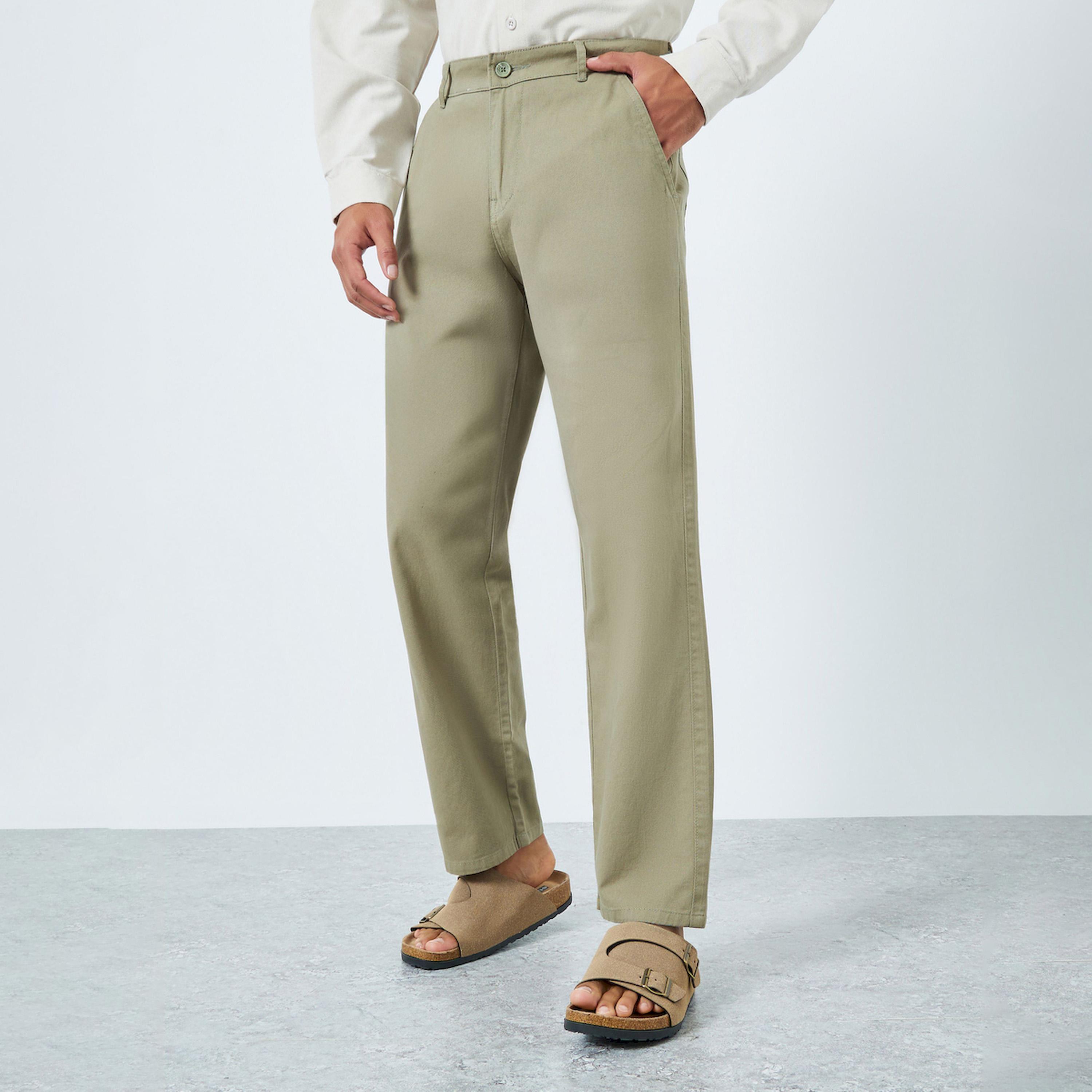 Styli Men Olive Relaxed Fit Chinos-men-clothing-bottoms-trousersandchinos-chinos-image-1