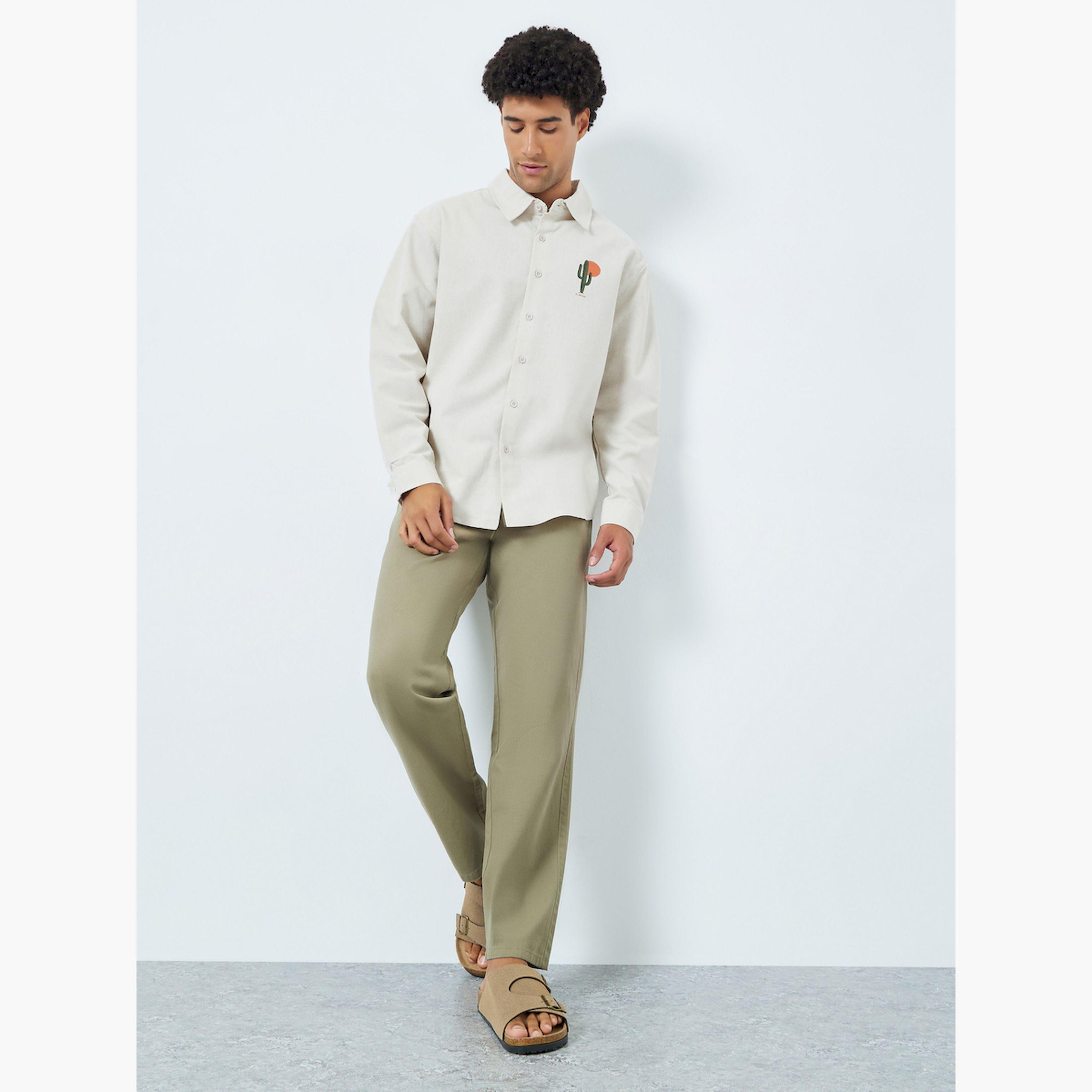 Styli Men Olive Relaxed Fit Chinos-men-clothing-bottoms-trousersandchinos-chinos-image-2