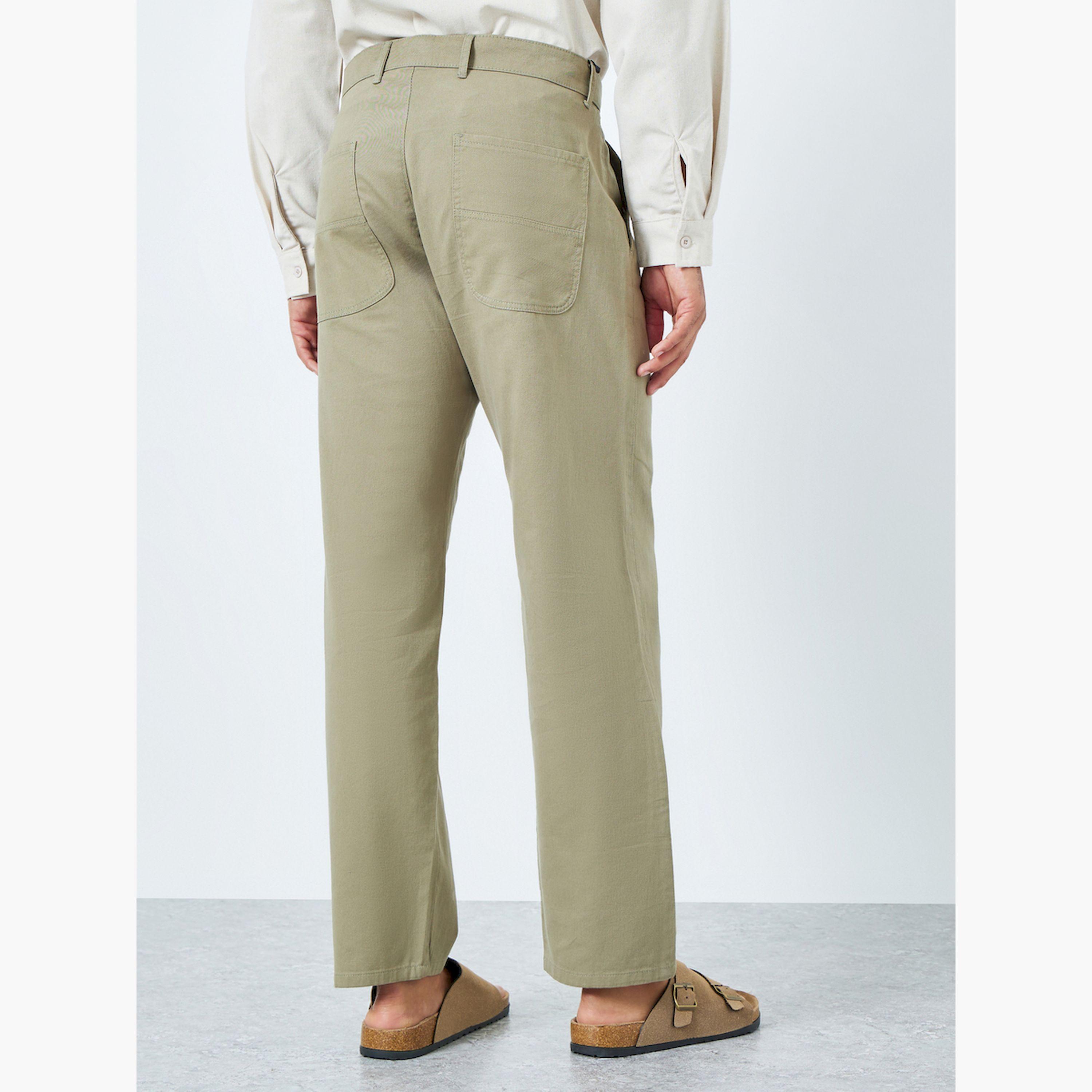 Styli Men Olive Relaxed Fit Chinos-men-clothing-bottoms-trousersandchinos-chinos-image-3
