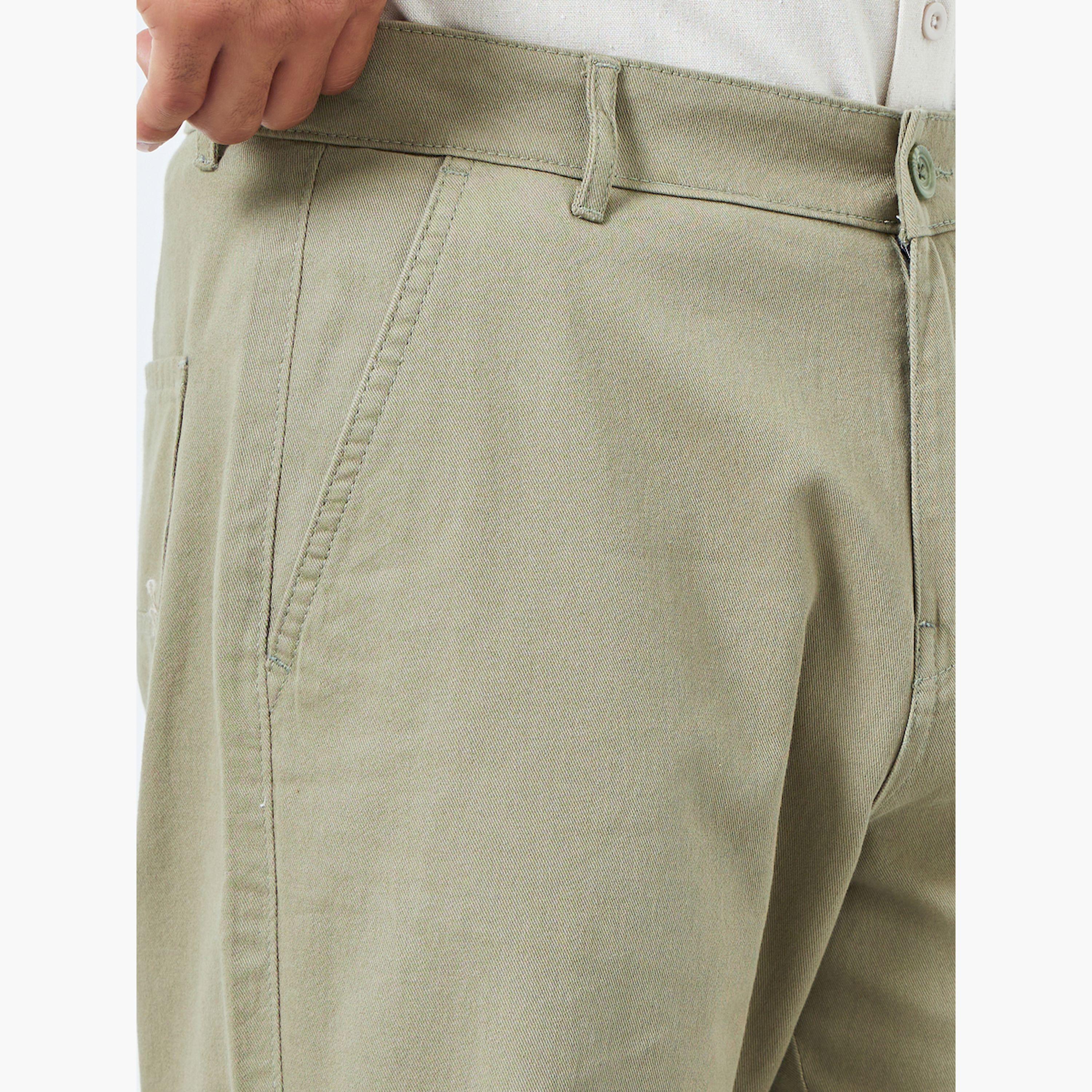 بنطال تشينو رجالي زيتوني قصة مريحة-men-clothing-bottoms-trousersandchinos-chinos-image-4